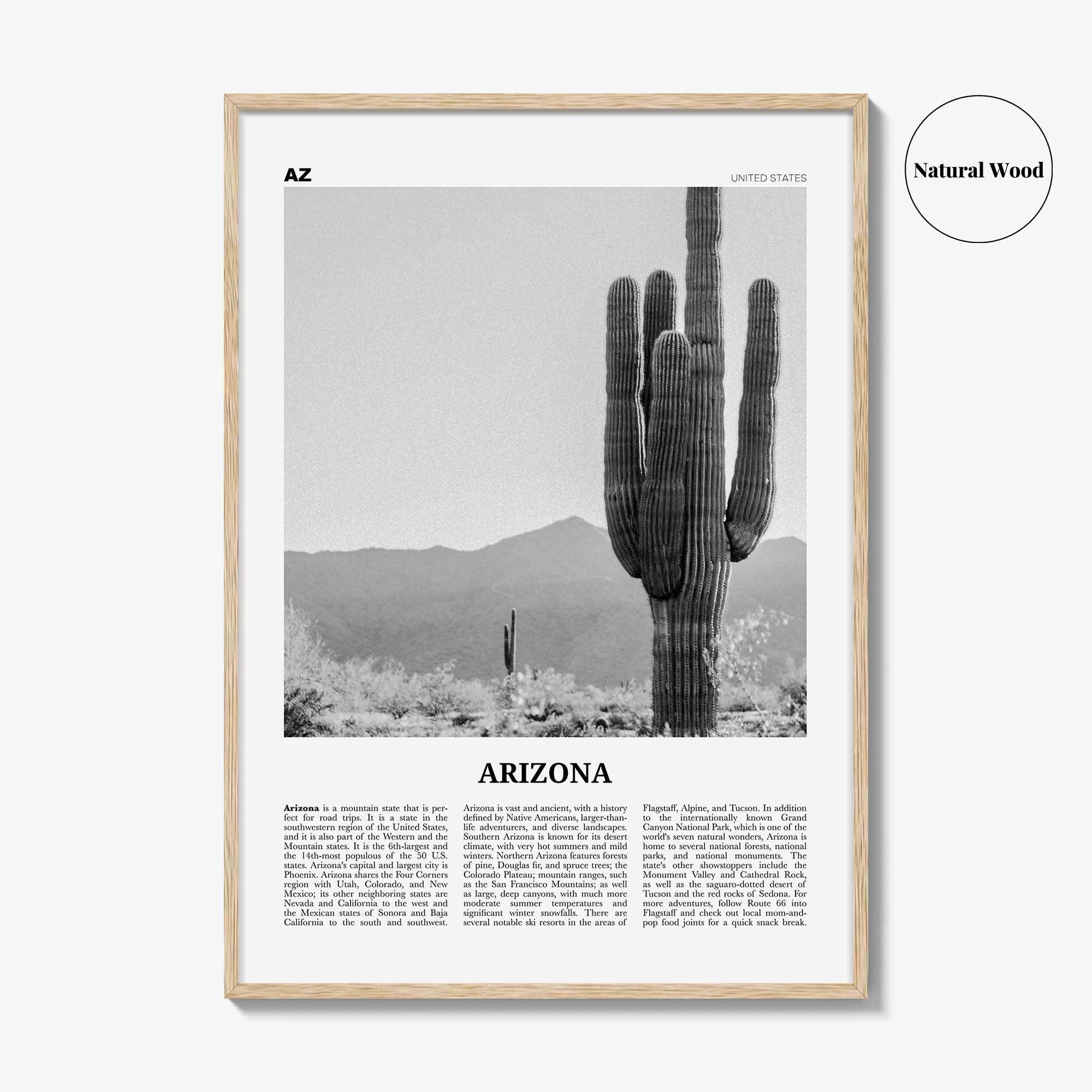 Arizona Print Black and White No 1, Arizona Wall Art, Arizona Poster, Arizona Photo, Arizona Wall Decor, USA, United States, North America