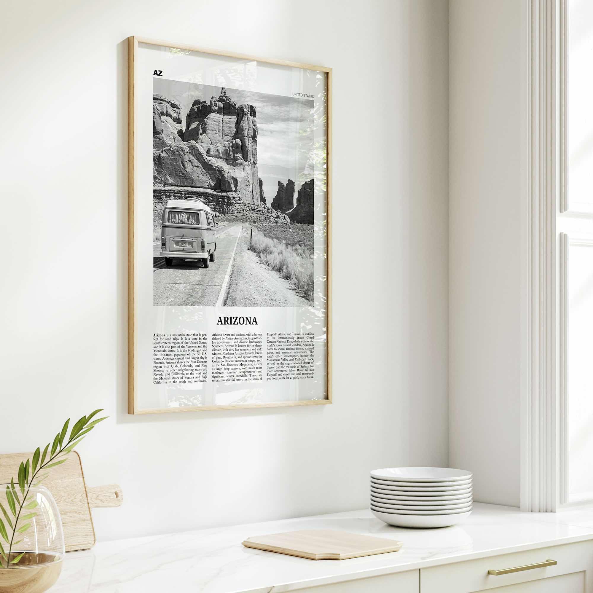 Arizona Print Black and White No 2, Arizona Wall Art, Arizona Poster, Arizona Photo, Arizona Wall Decor, USA, United States, North America