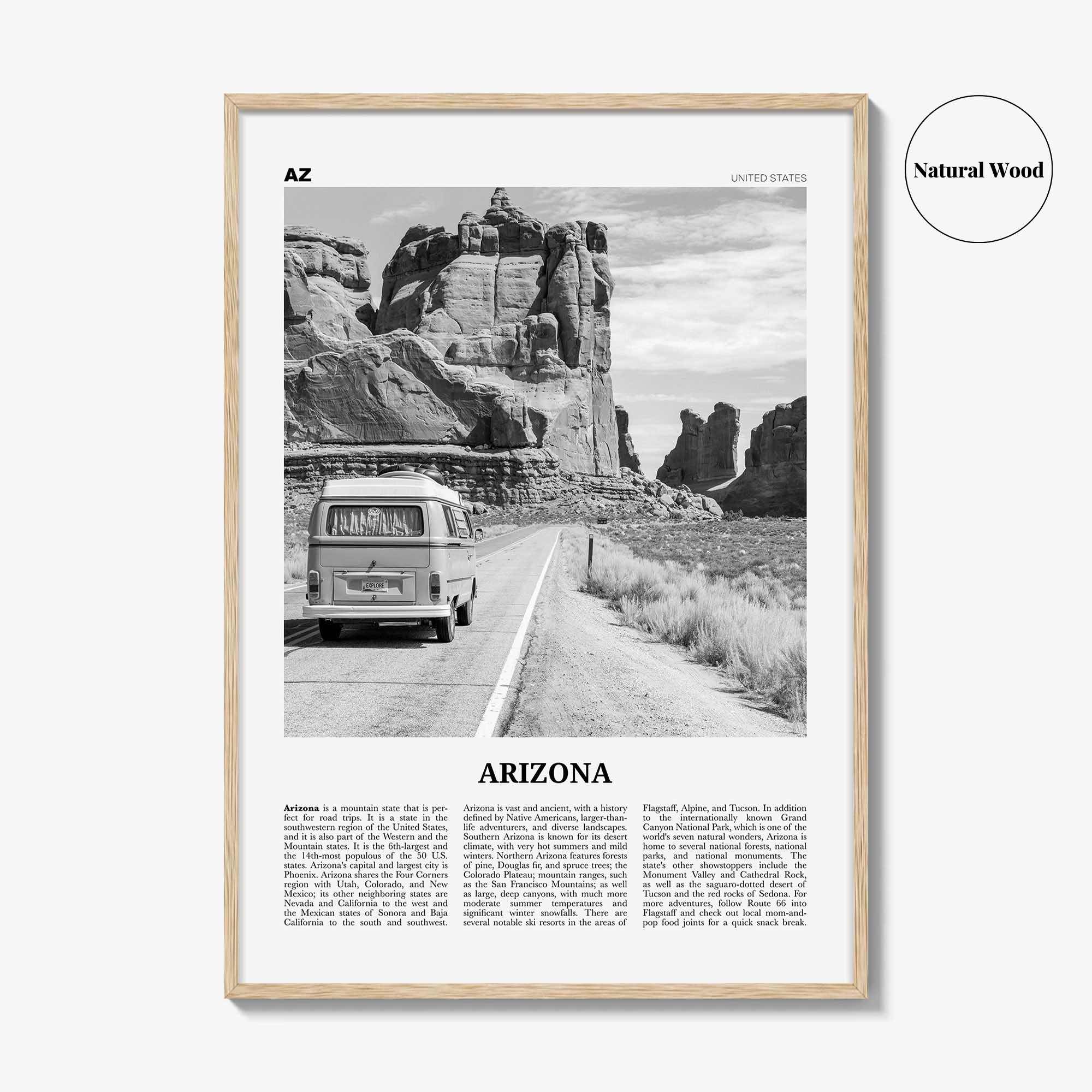 Arizona Print Black and White No 2, Arizona Wall Art, Arizona Poster, Arizona Photo, Arizona Wall Decor, USA, United States, North America