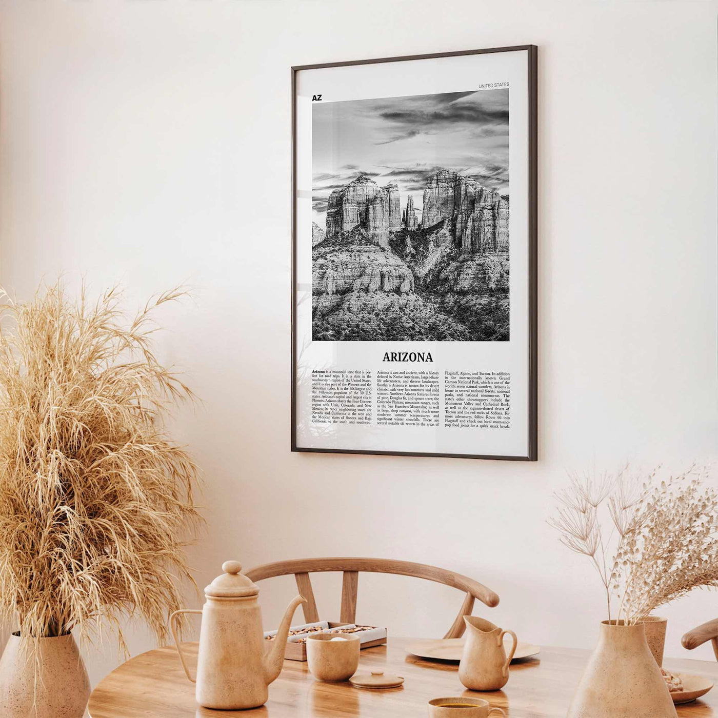 Arizona Print Black and White No 3, Arizona Wall Art, Arizona Poster, Arizona Photo, Arizona Wall Décor, Arizona Map, United States