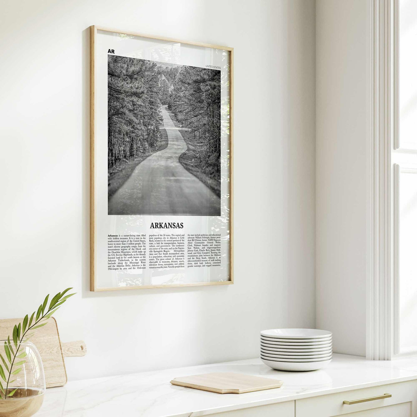 Arkansas Print Black and White No 1, Arkansas Wall Art, Arkansas Poster, Arkansas Photo, Arkansas Wall Decor, USA, United States, America