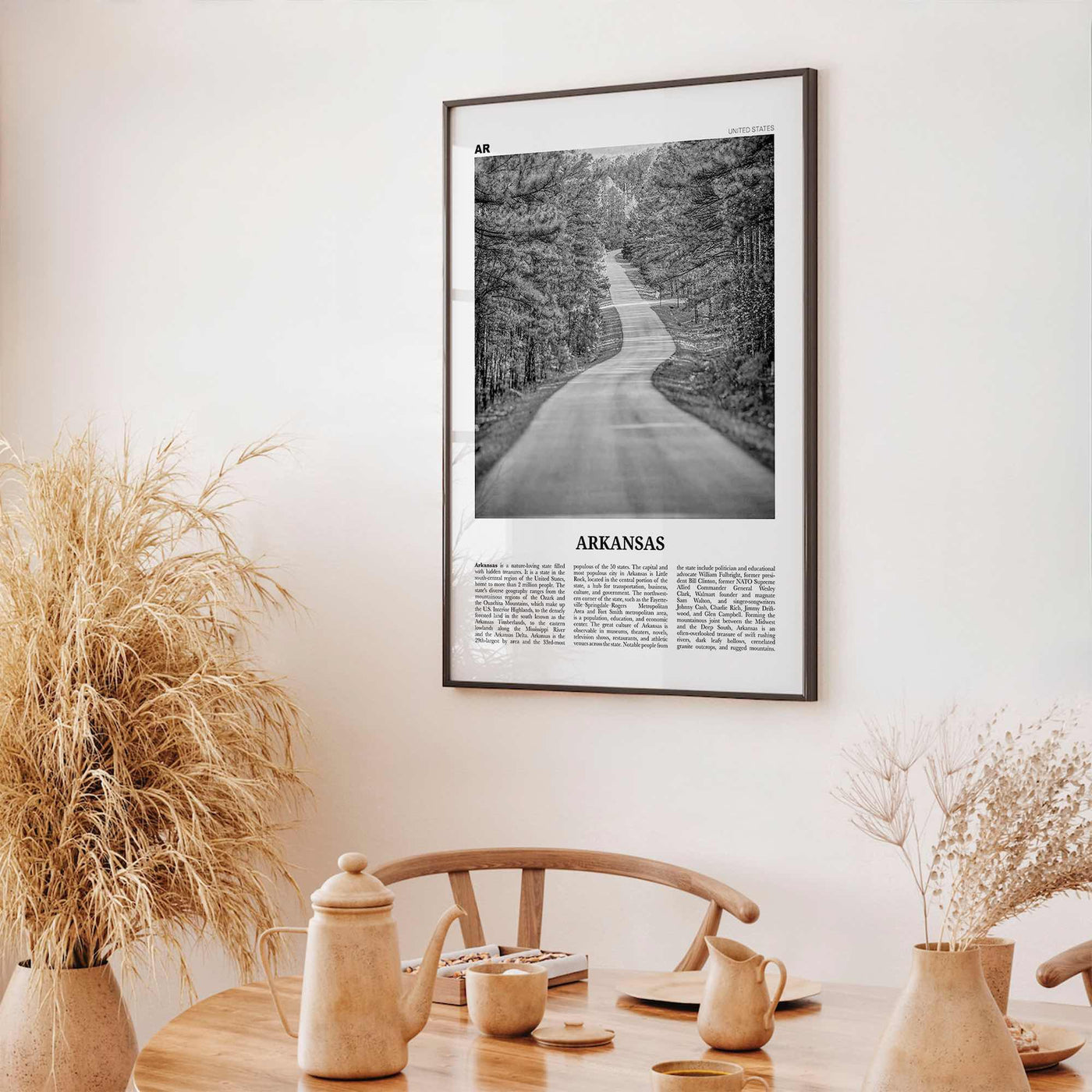 Arkansas Print Black and White No 1, Arkansas Wall Art, Arkansas Poster, Arkansas Photo, Arkansas Wall Decor, USA, United States, America