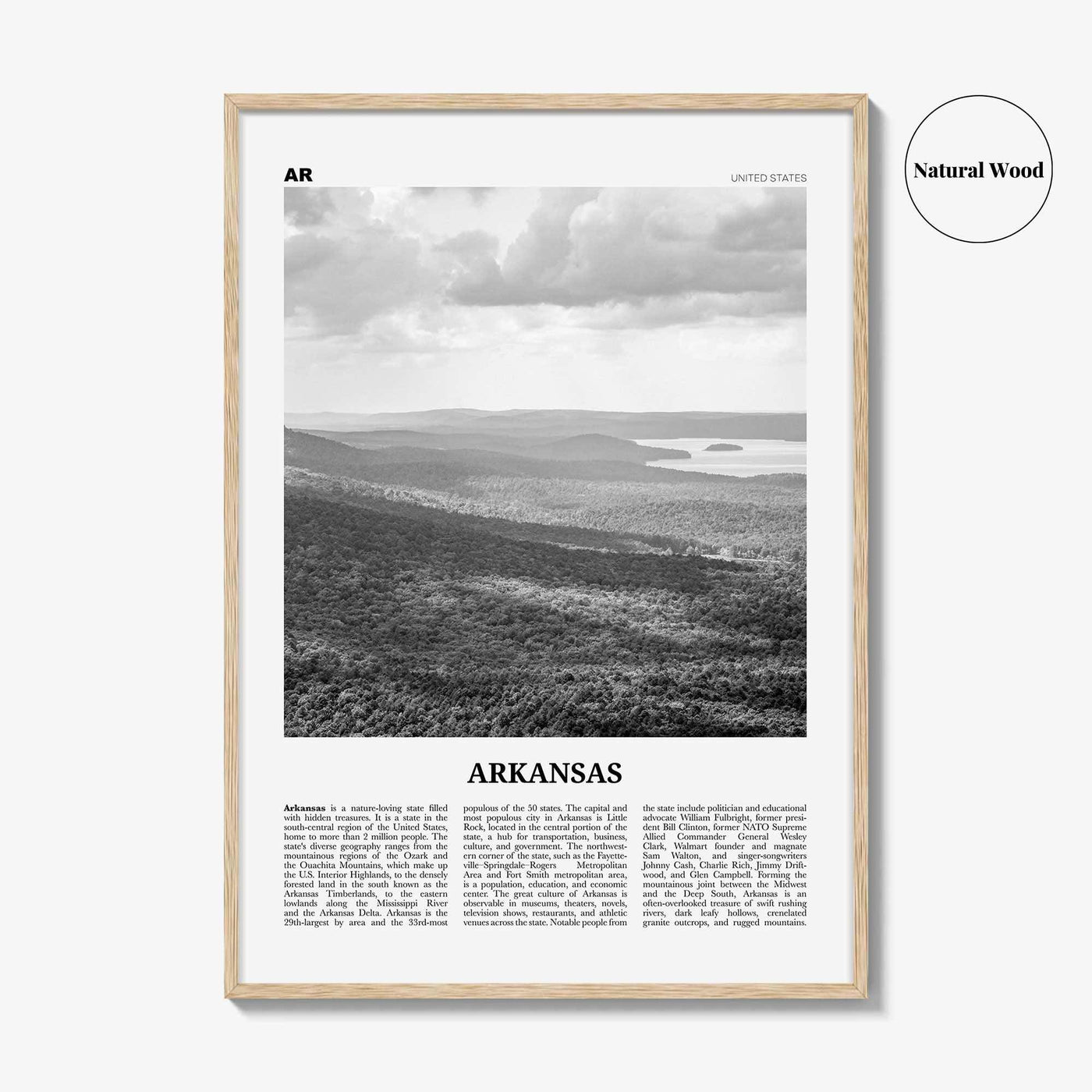 Arkansas Print Black and White No 2, Arkansas Wall Art, Arkansas Poster, Arkansas Photo, Arkansas Wall Decor, USA, United States