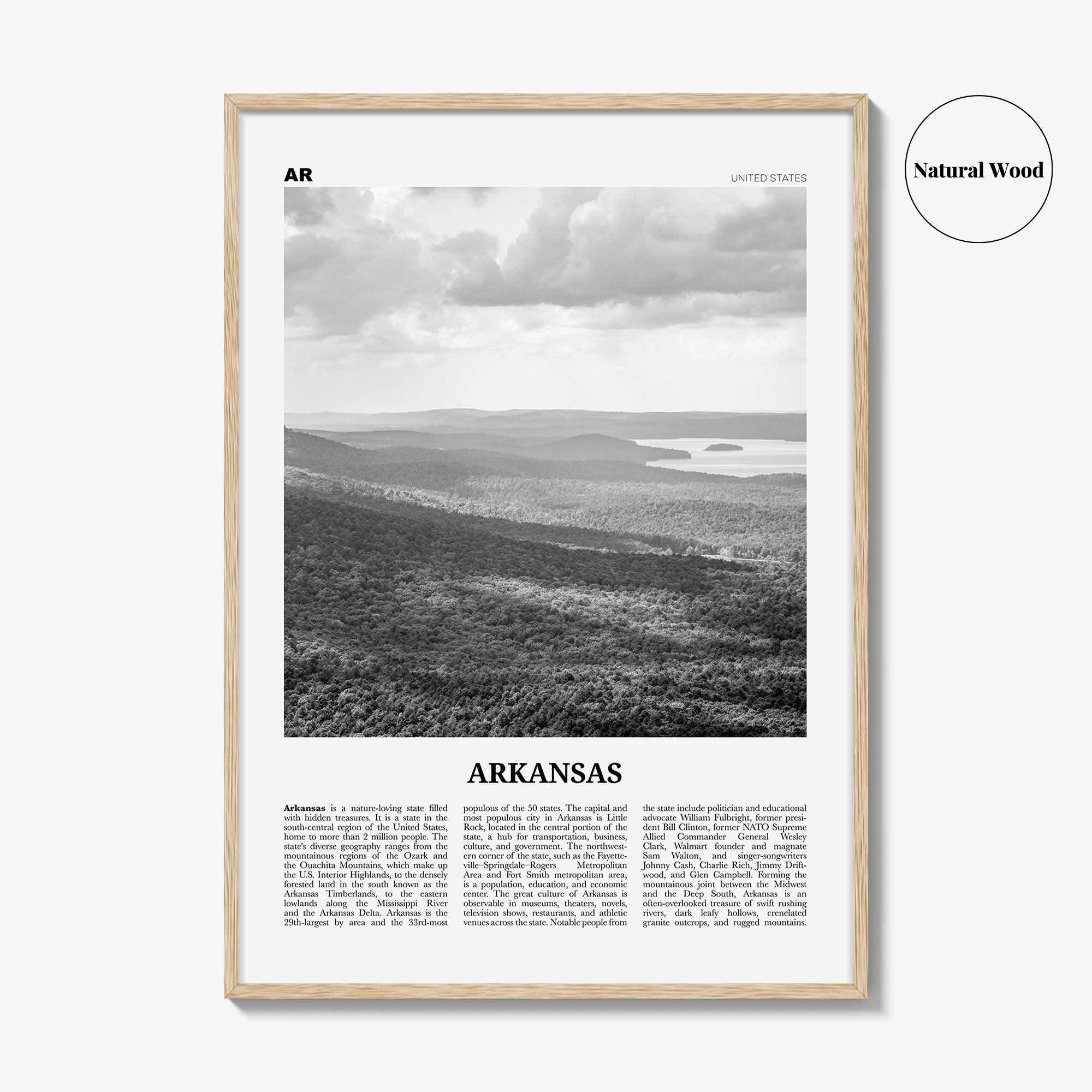 Arkansas Print Black and White No 2, Arkansas Wall Art, Arkansas Poster, Arkansas Photo, Arkansas Wall Decor, USA, United States