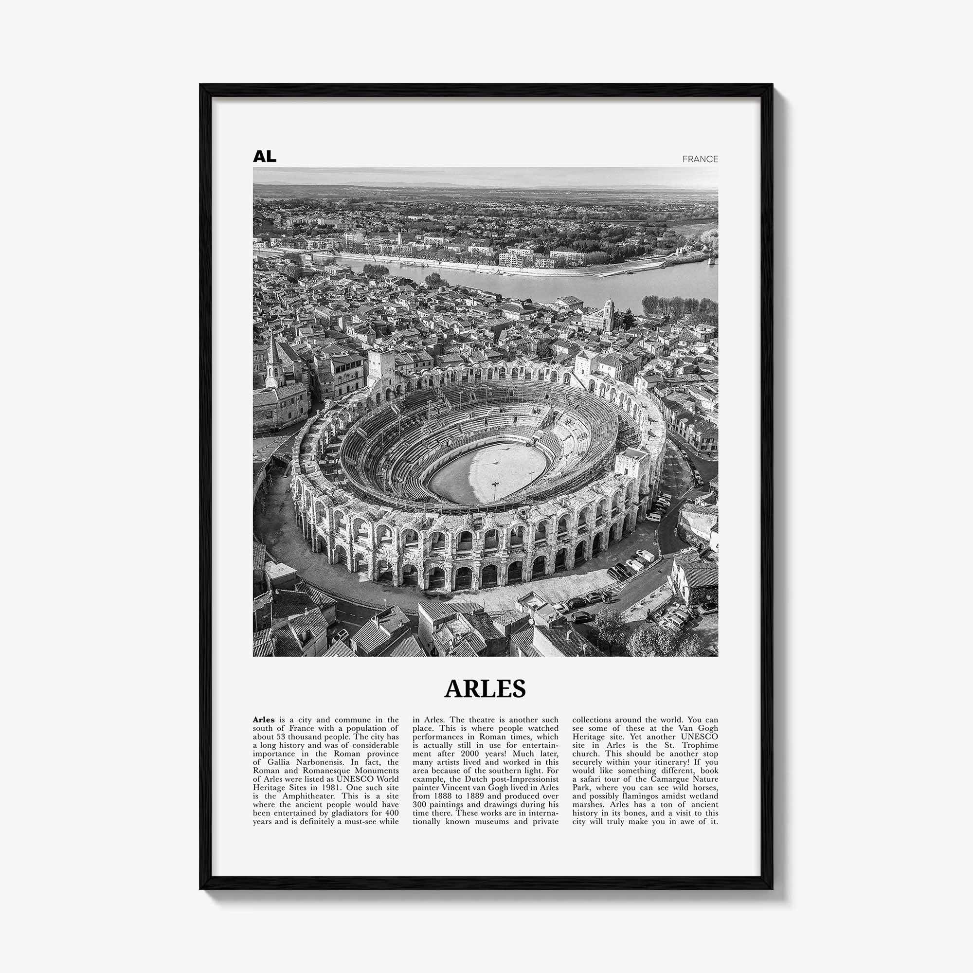 Arles Print Black and White, Arles Wall Art, Arles Poster, Arles Photo, Arles Wall Décor, Arle, Provence-Alpes-Côte d'Azur, France