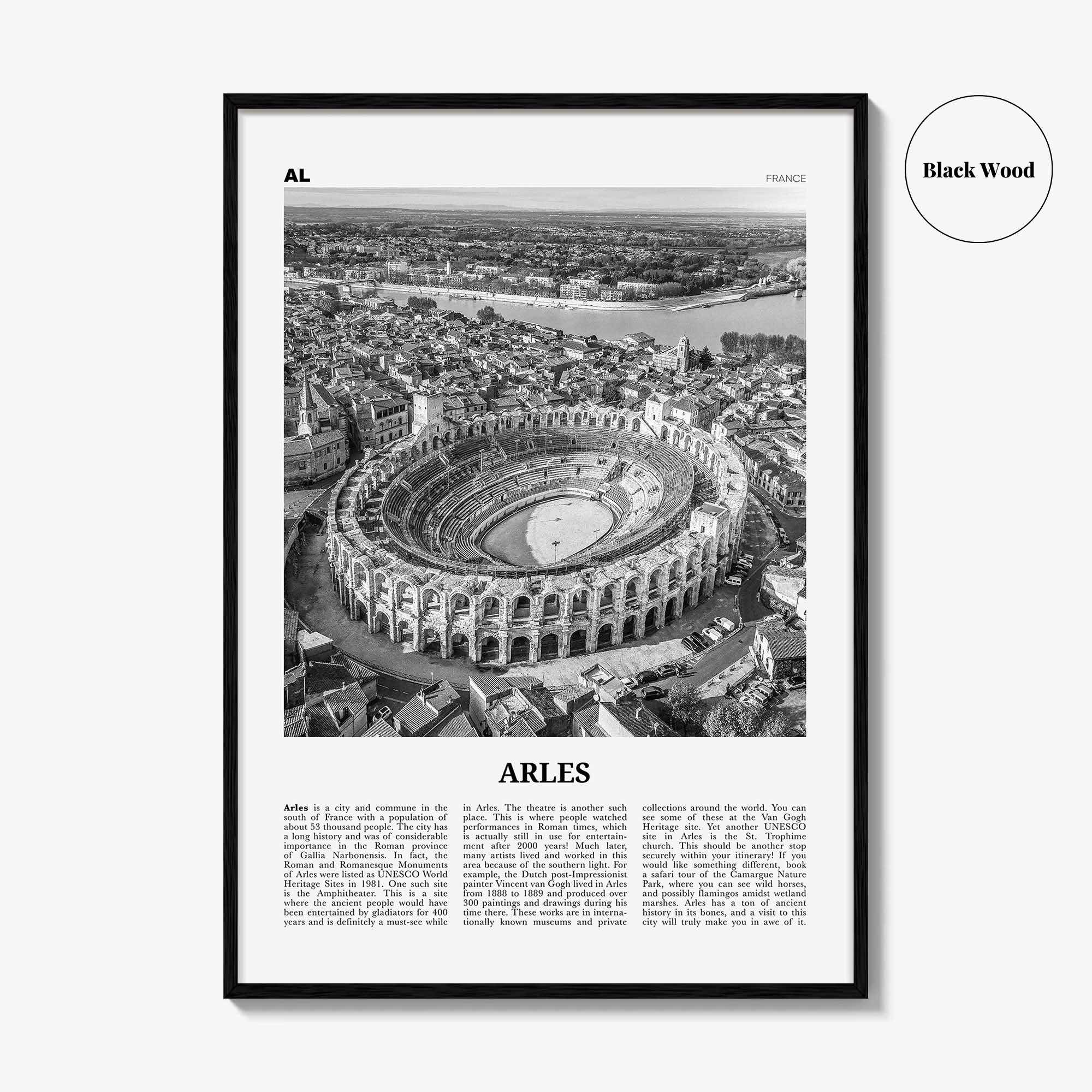 Arles Print Black and White, Arles Wall Art, Arles Poster, Arles Photo, Arles Wall Décor, Arle, Provence-Alpes-Côte d'Azur, France