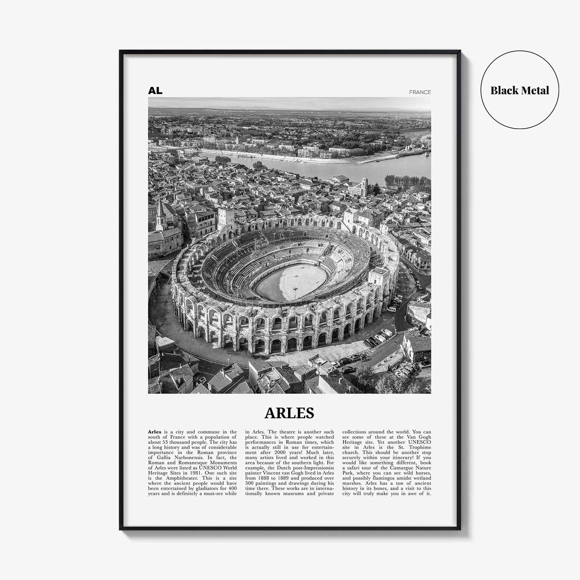 Arles Print Black and White, Arles Wall Art, Arles Poster, Arles Photo, Arles Wall Décor, Arle, Provence-Alpes-Côte d'Azur, France