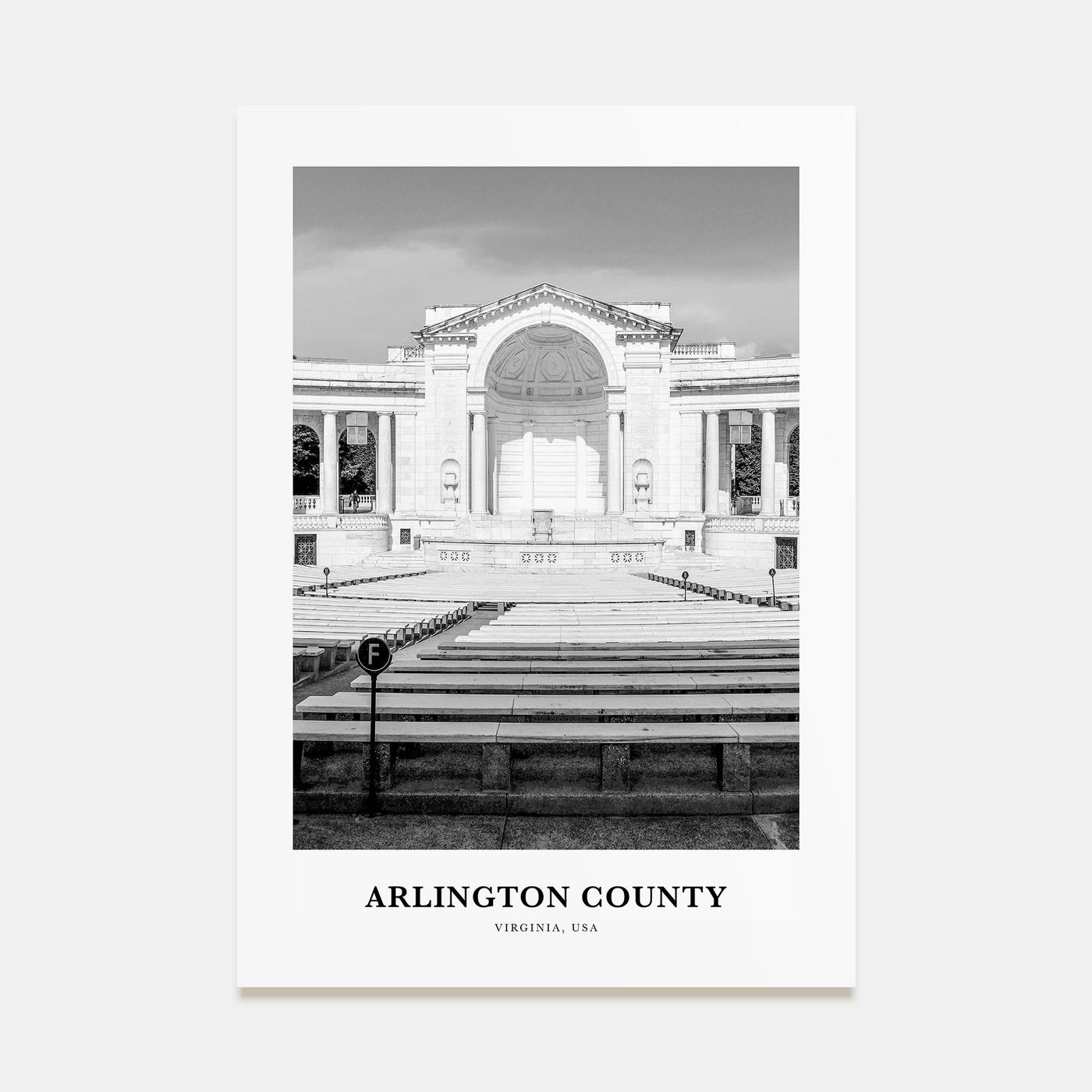 Arlington County, Virginia Portrait B&W No 1 Poster