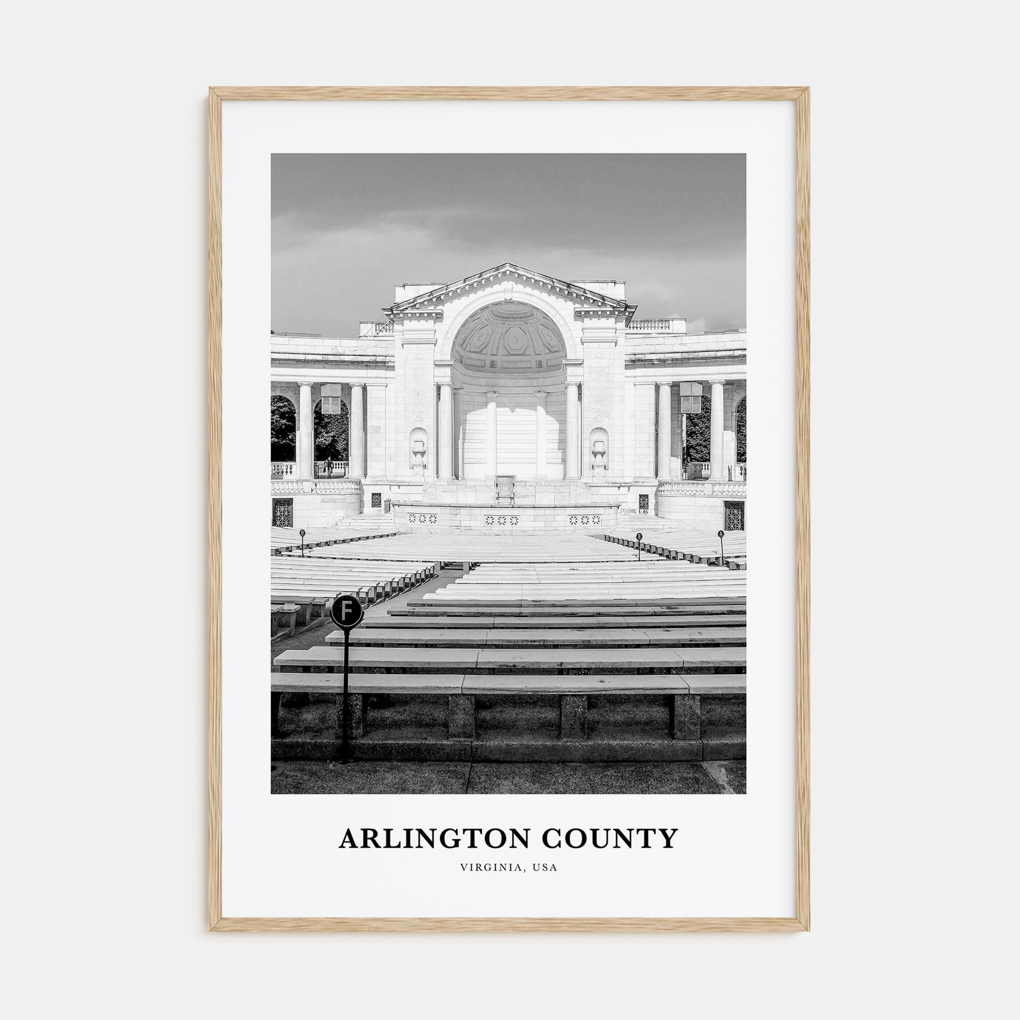 Arlington County, Virginia Portrait B&W No 1 Poster