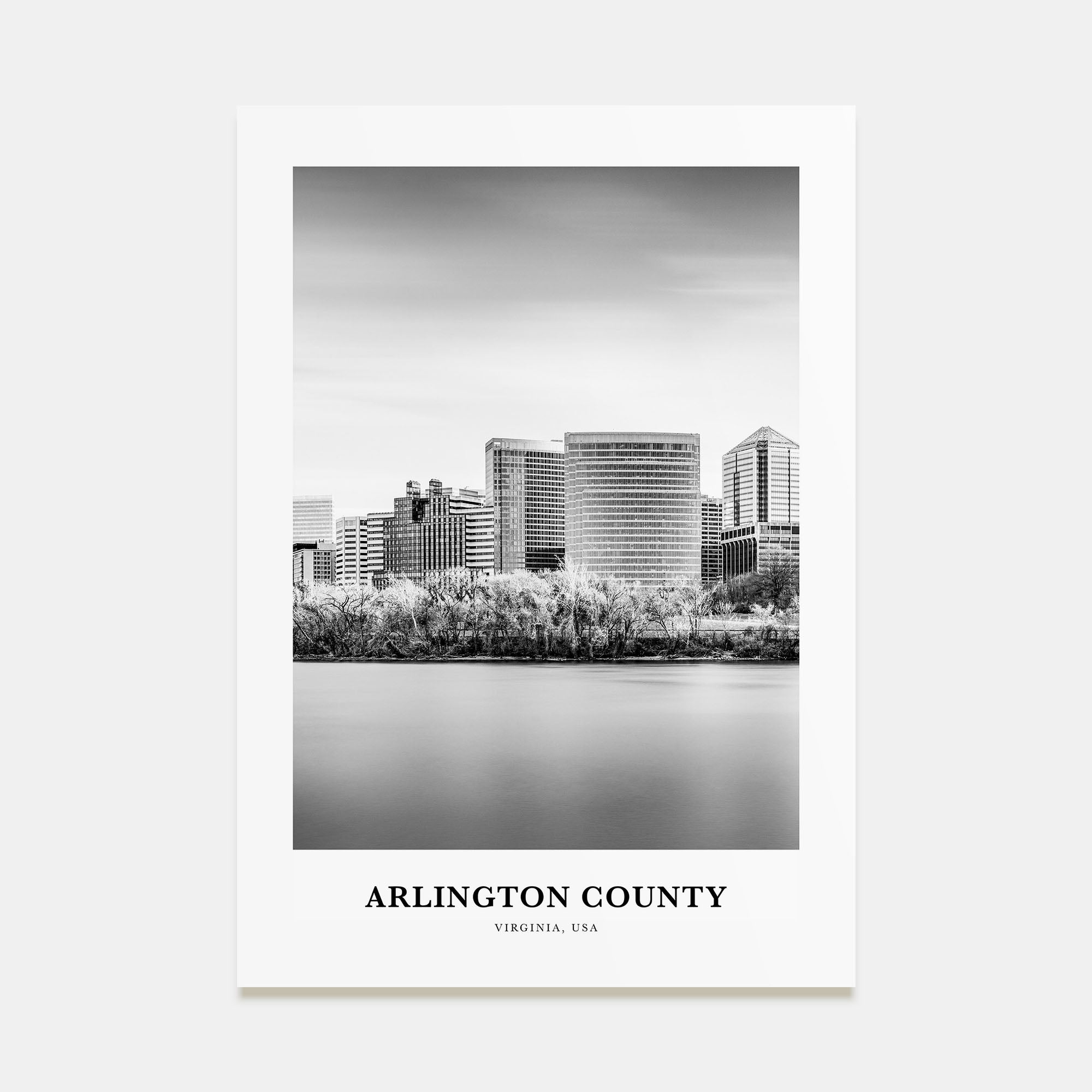 Arlington County, Virginia Portrait B&W No 2 Poster