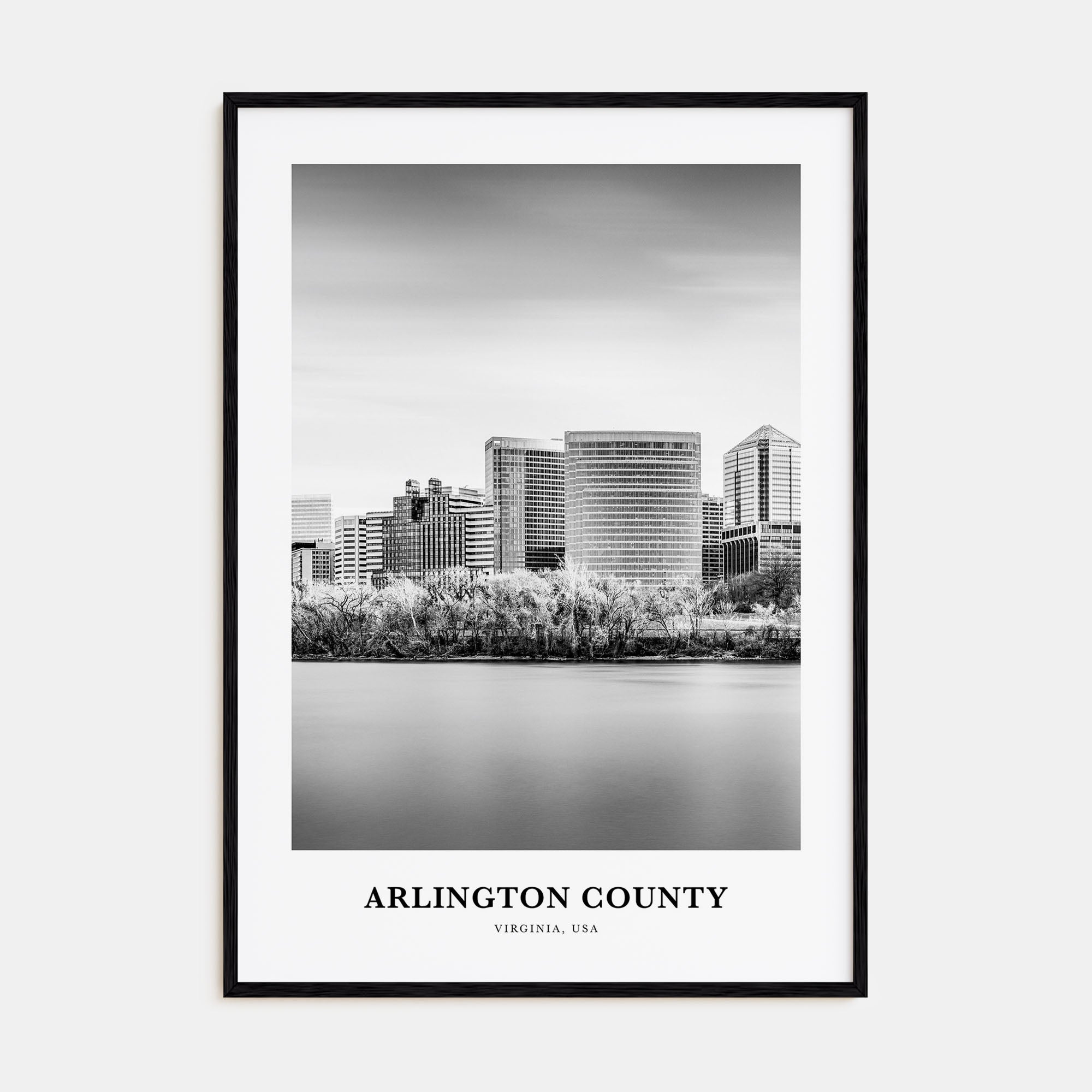 Arlington County, Virginia Portrait B&W No 2 Poster