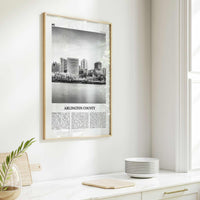 Arlington County Print Black and White Virginia No 1, Arlington County Wall Art, Arlington County Poster, Virginia, USA, United States