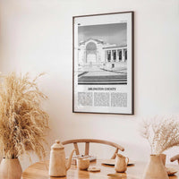 Arlington County Print Black and White Virginia No 2, Arlington County Wall Art, Arlington County Poster, Virginia, USA, United States