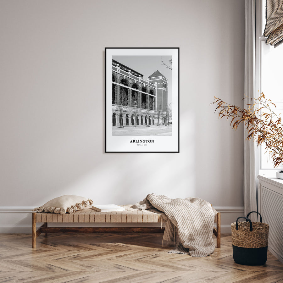 Arlington, Texas Portrait B&W Poster