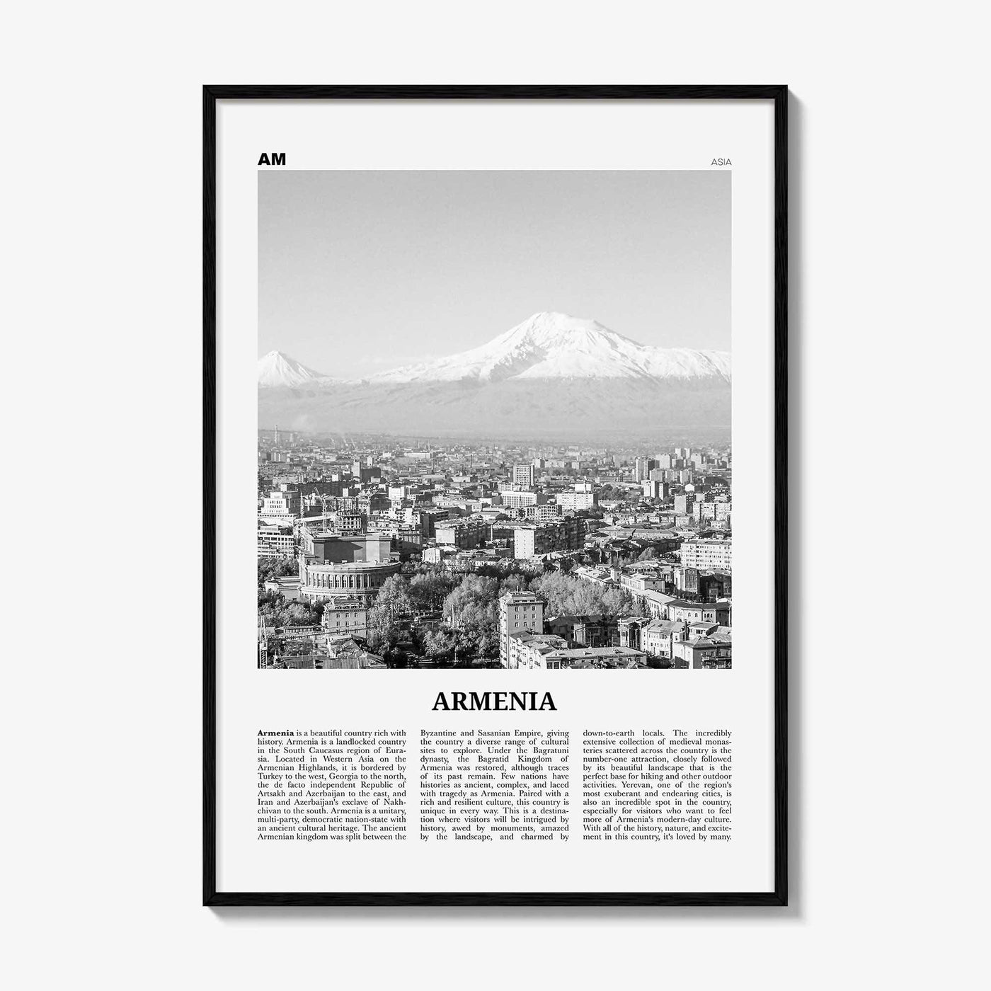 Armenia Print Black and White, Armenia Wall Art, Armenia Poster, Armenia Photo, Armenia Wall Decor, Հայաստան, Yerevan, Asia