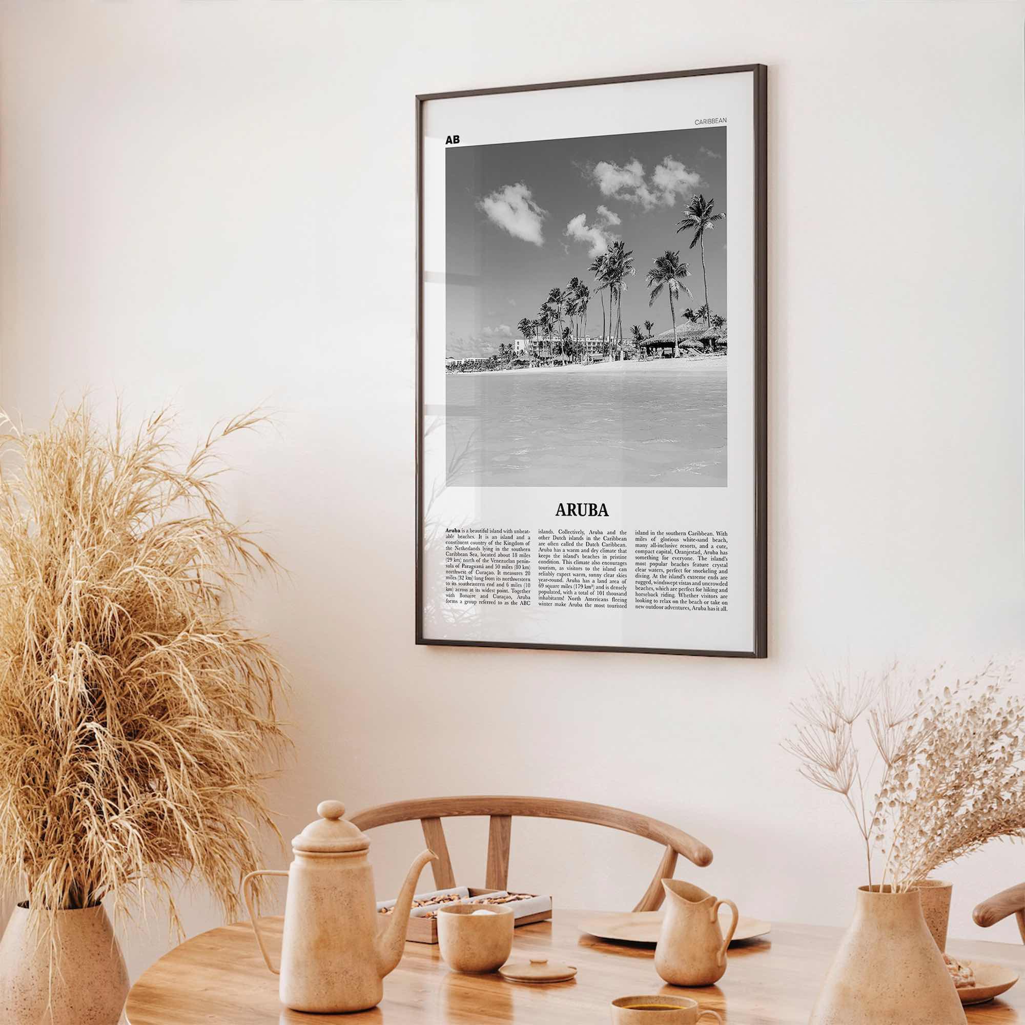 Aruba Print Black and White No 1, Aruba Wall Art, Aruba Poster, Aruba Photo, Aruba Wall Decor, Country Art Print, Oranjestad, Caribbean