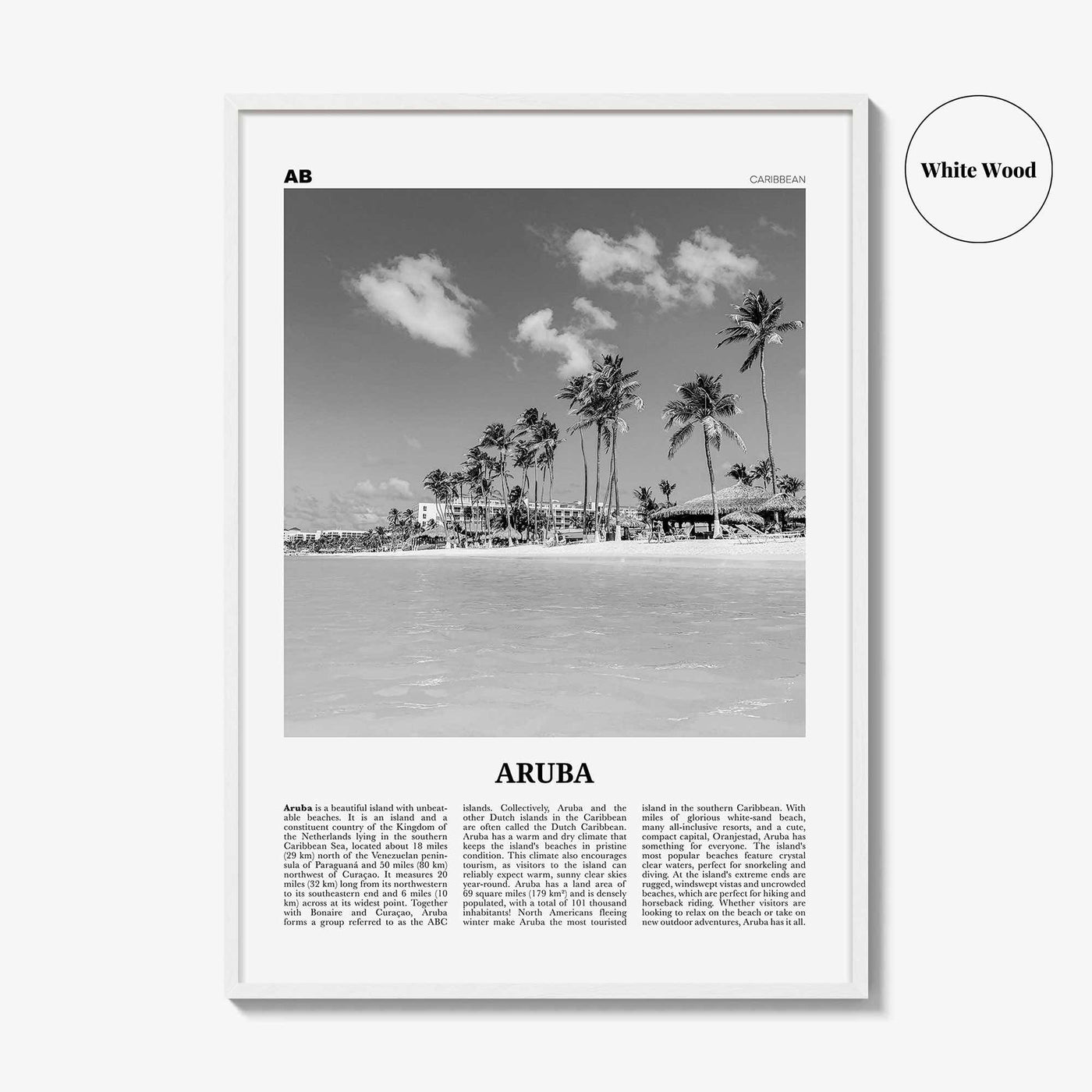 Aruba Print Black and White No 1, Aruba Wall Art, Aruba Poster, Aruba Photo, Aruba Wall Decor, Country Art Print, Oranjestad, Caribbean