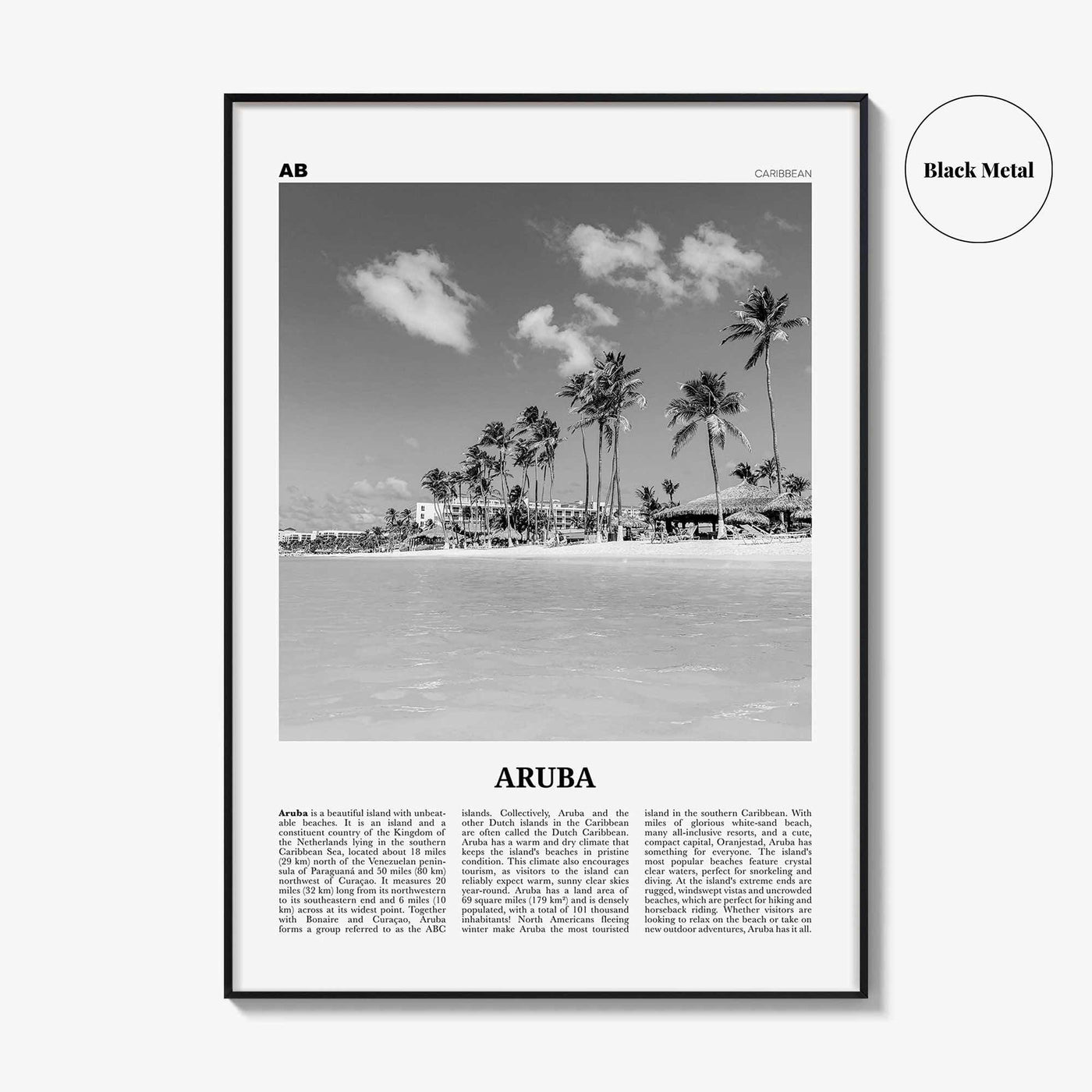 Aruba Print Black and White No 1, Aruba Wall Art, Aruba Poster, Aruba Photo, Aruba Wall Decor, Country Art Print, Oranjestad, Caribbean