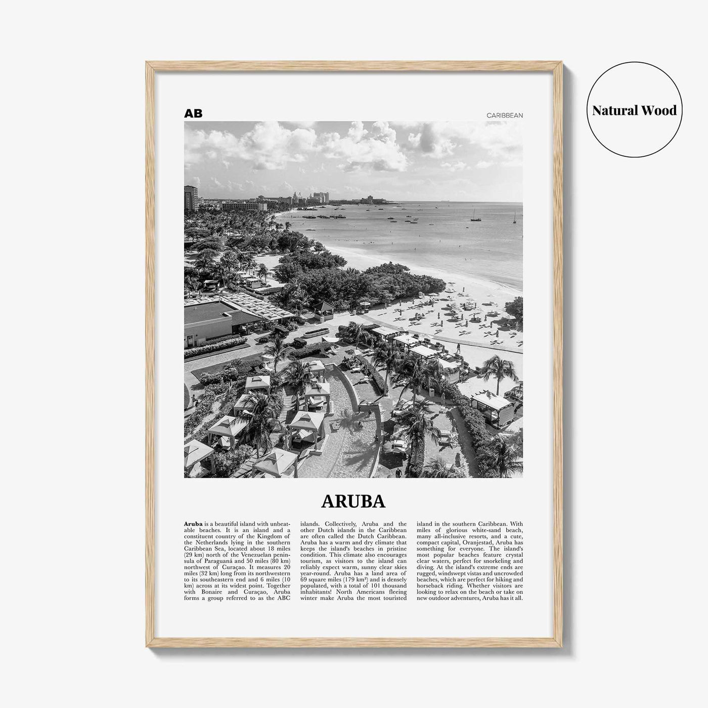 Aruba Print Black and White No 2, Aruba Wall Art, Aruba Poster, Aruba Photo, Aruba Wall Decor, Country Art Print, Oranjestad, Caribbean