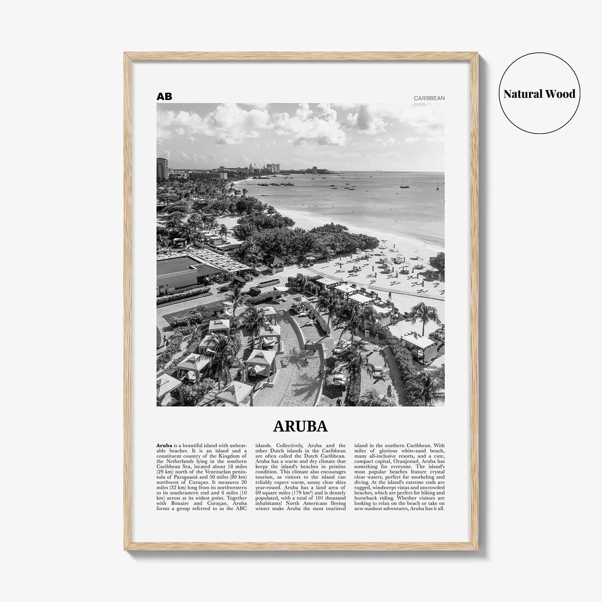 Aruba Print Black and White No 2, Aruba Wall Art, Aruba Poster, Aruba Photo, Aruba Wall Decor, Country Art Print, Oranjestad, Caribbean
