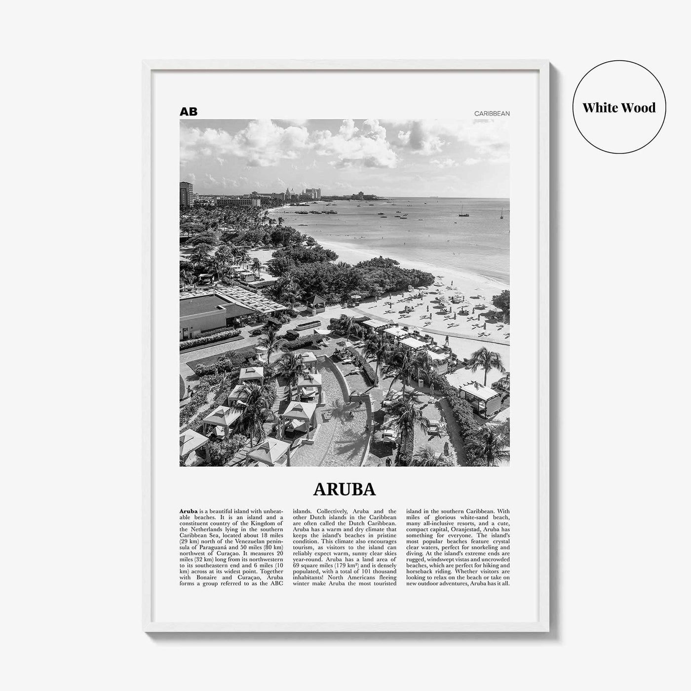 Aruba Print Black and White No 2, Aruba Wall Art, Aruba Poster, Aruba Photo, Aruba Wall Decor, Country Art Print, Oranjestad, Caribbean