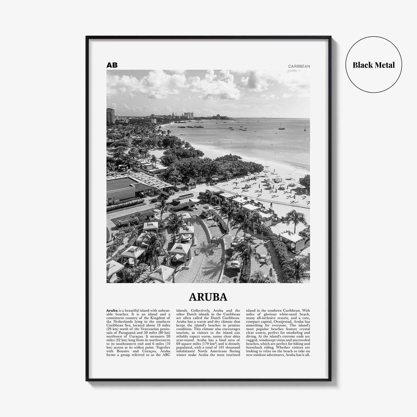 Aruba Print Black and White No 2, Aruba Wall Art, Aruba Poster, Aruba Photo, Aruba Wall Decor, Country Art Print, Oranjestad, Caribbean