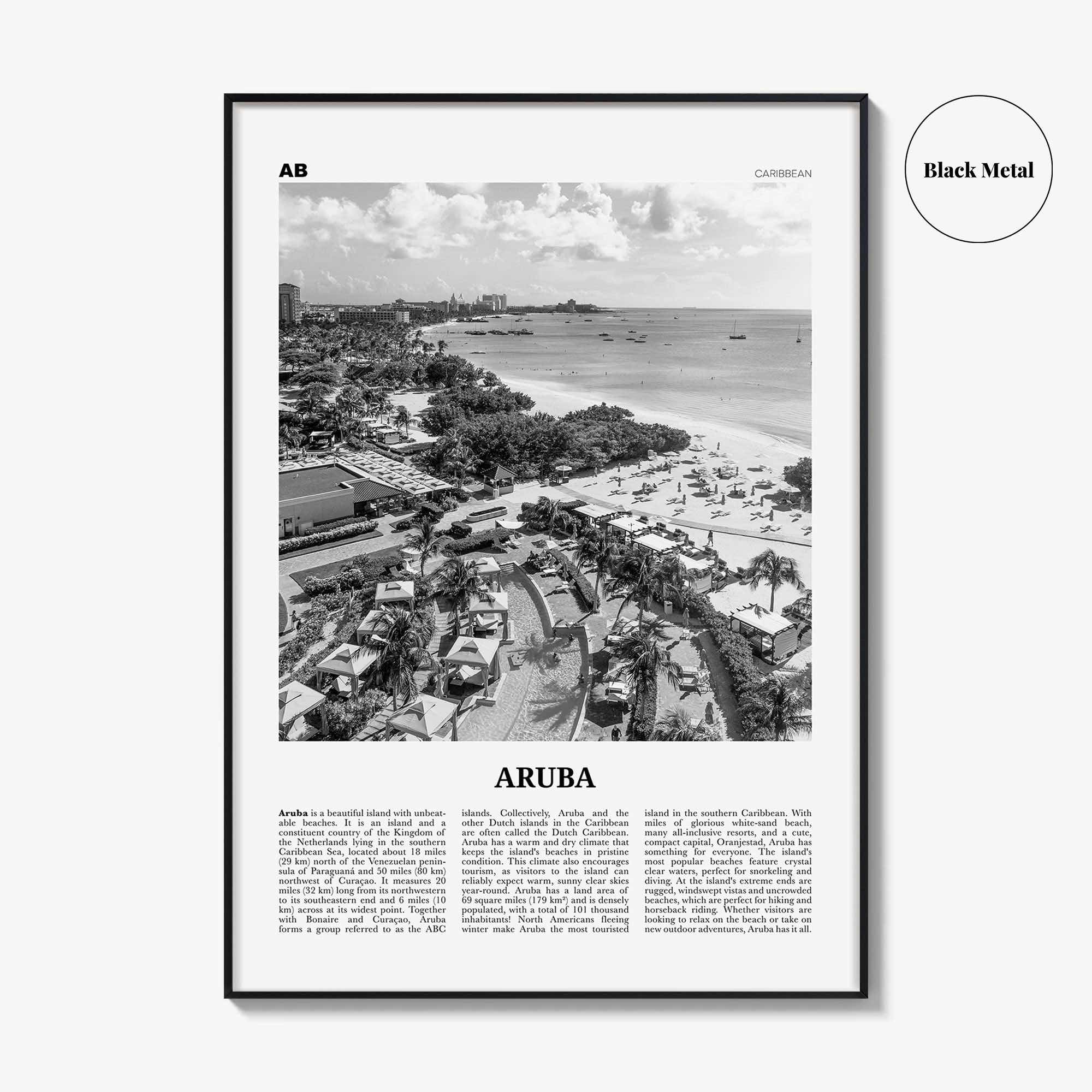 Aruba Print Black and White No 2, Aruba Wall Art, Aruba Poster, Aruba Photo, Aruba Wall Decor, Country Art Print, Oranjestad, Caribbean