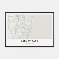 Asbury Park Map Landscape Poster