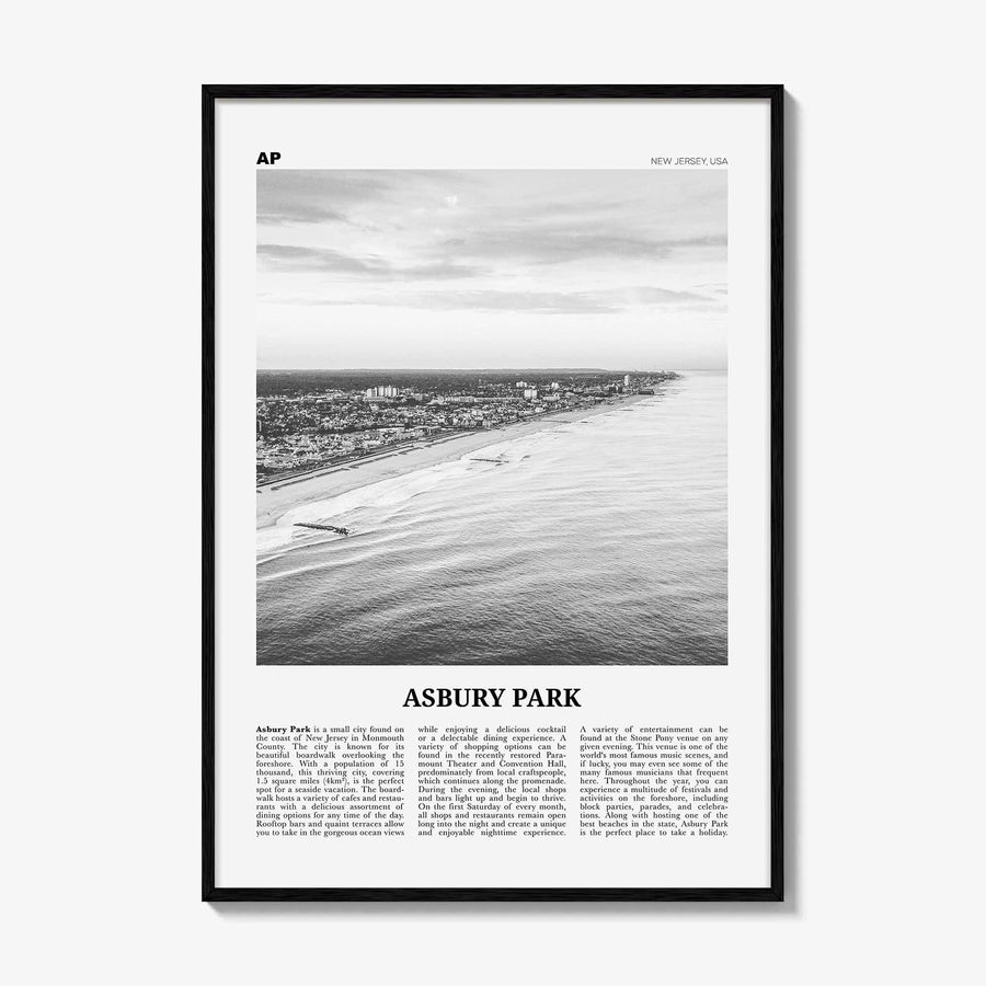 Asbury Park Print Black and White, Asbury Park Wall Art, Asbury Park Poster, Asbury Park Photo, New Jersey, USA, United States