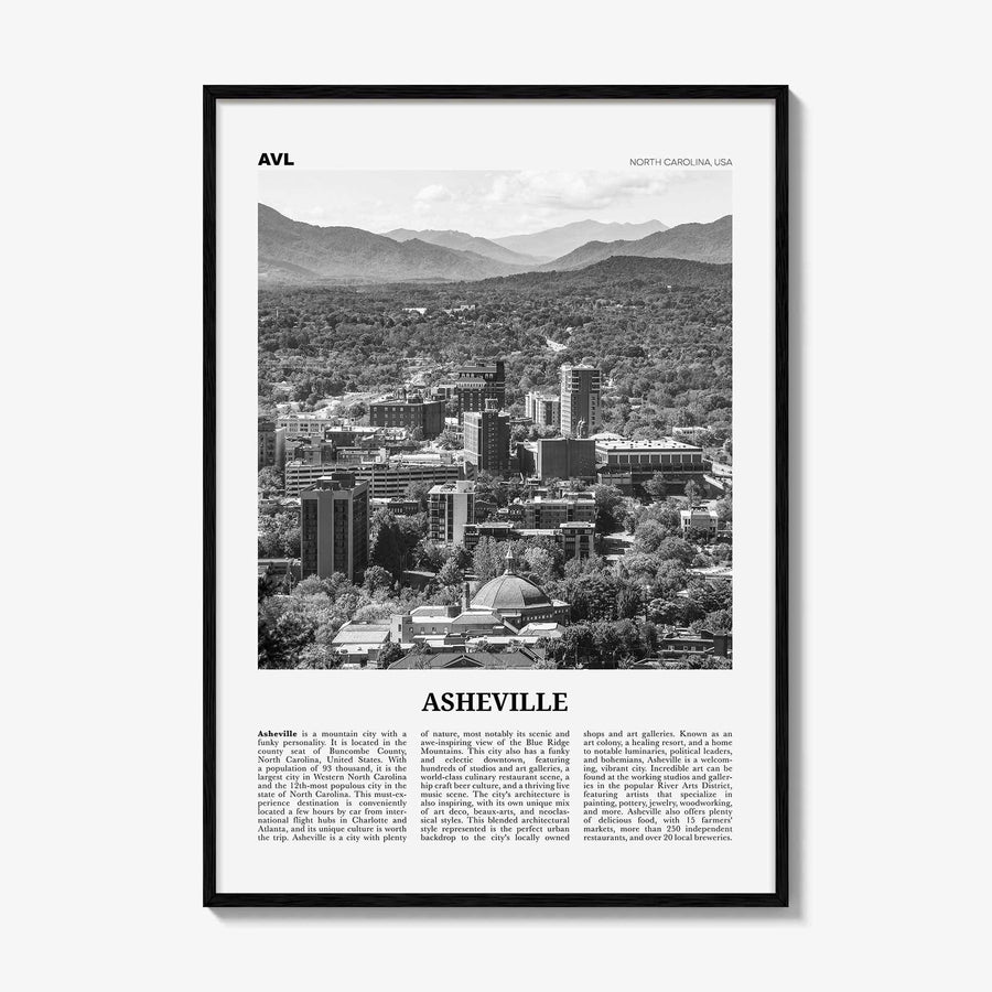 Asheville Print Black and White No 1, Asheville Wall Art, Asheville Poster, Asheville Photo, North Carolina, USA, United States, America