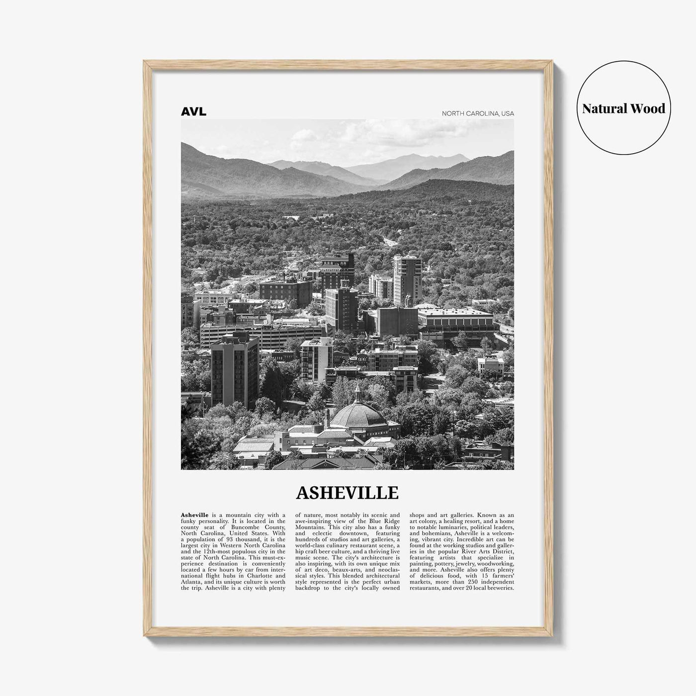 Asheville Print Black and White No 1, Asheville Wall Art, Asheville Poster, Asheville Photo, North Carolina, USA, United States, America