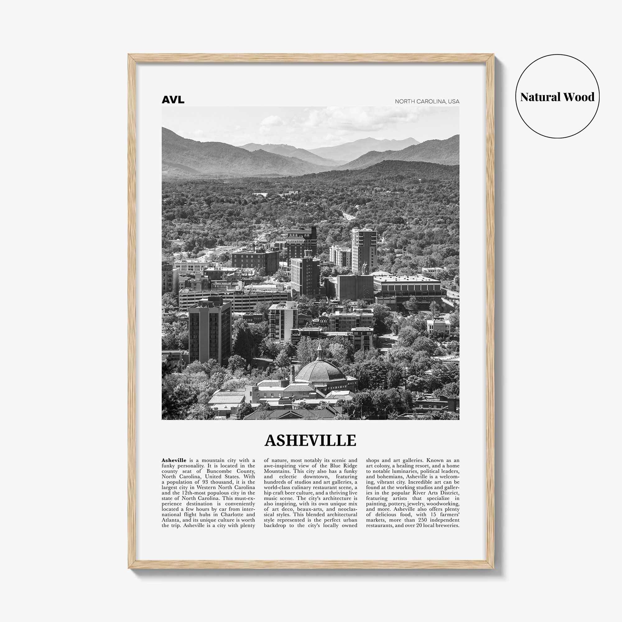Asheville Print Black and White No 1, Asheville Wall Art, Asheville Poster, Asheville Photo, North Carolina, USA, United States, America