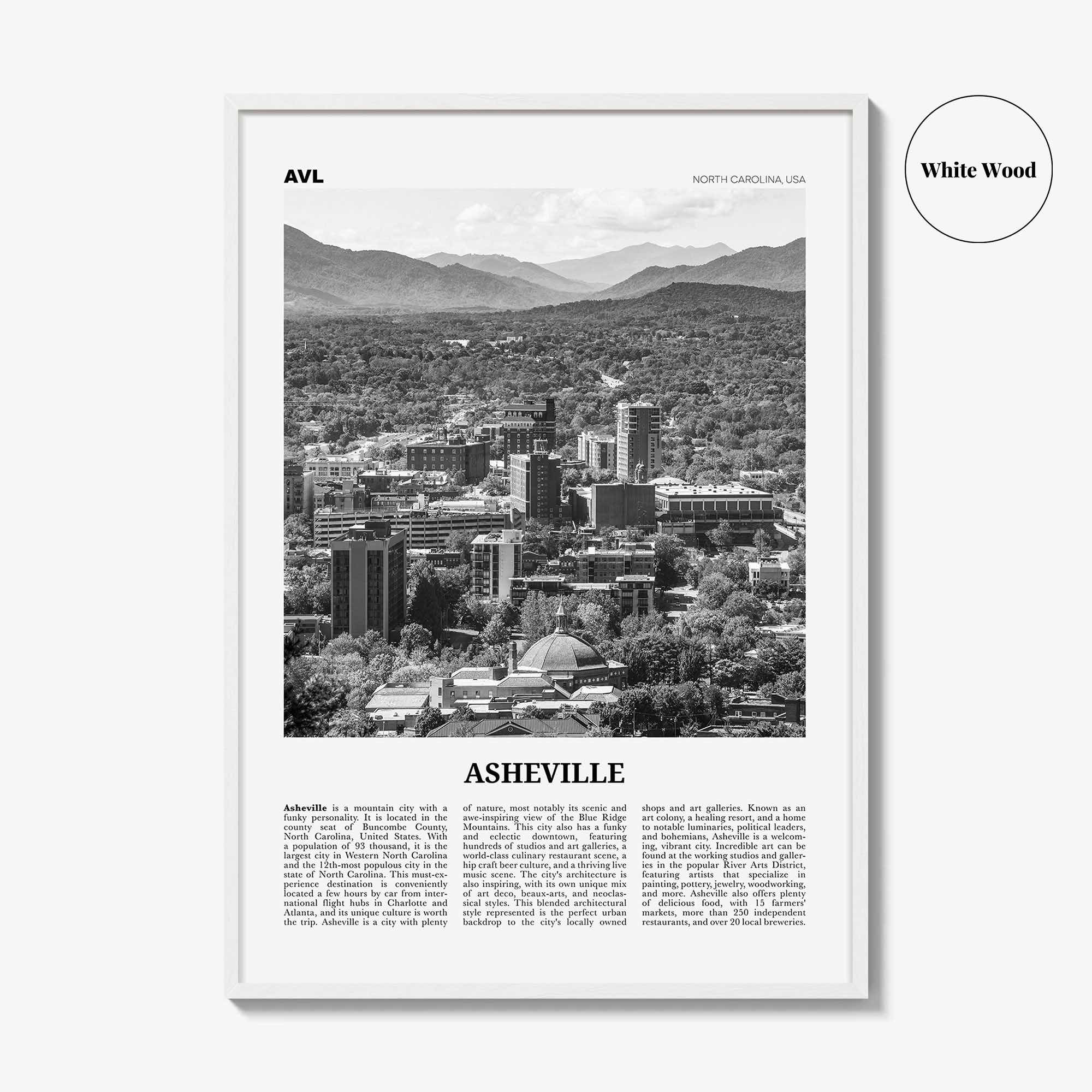 Asheville Print Black and White No 1, Asheville Wall Art, Asheville Poster, Asheville Photo, North Carolina, USA, United States, America