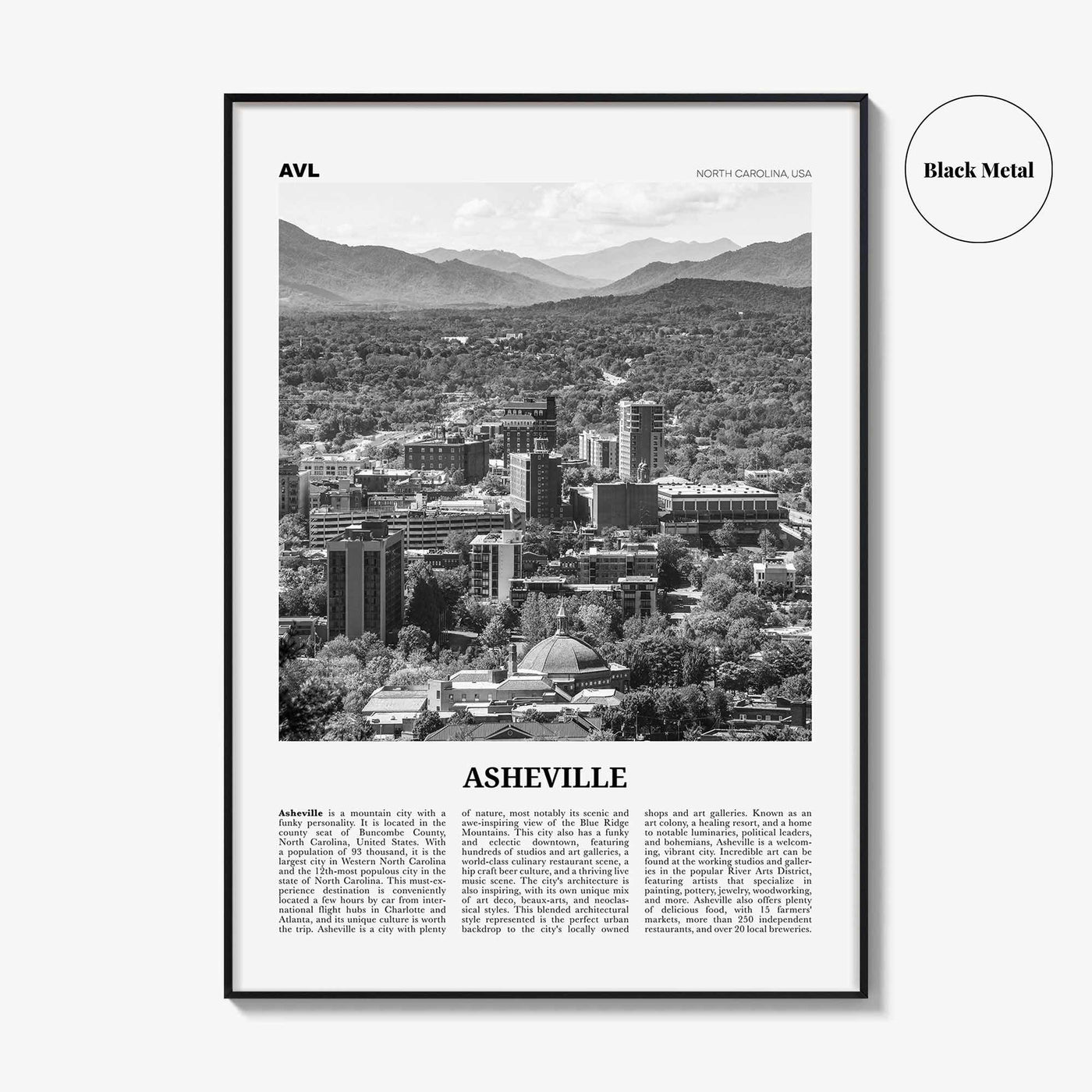 Asheville Print Black and White No 1, Asheville Wall Art, Asheville Poster, Asheville Photo, North Carolina, USA, United States, America