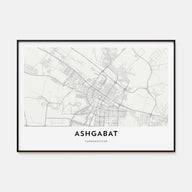 Ashgabat Map Landscape Poster