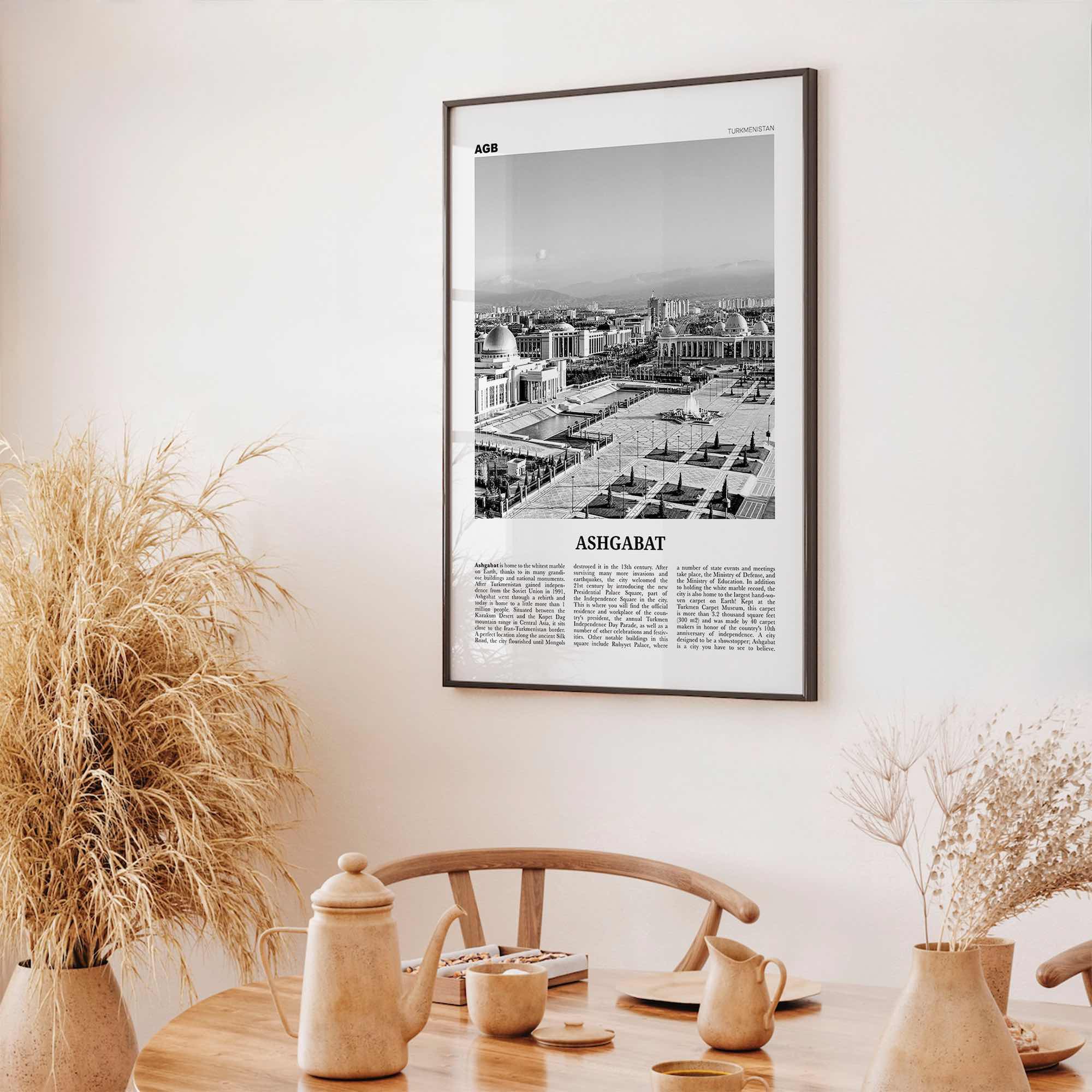 Ashgabat Print Black and White, Ashgabat Wall Art, Ashgabat Poster, Ashgabat Photo, Ashgabat Wall Décor, Turkmenistan, Aşgabat, Ашхабад,