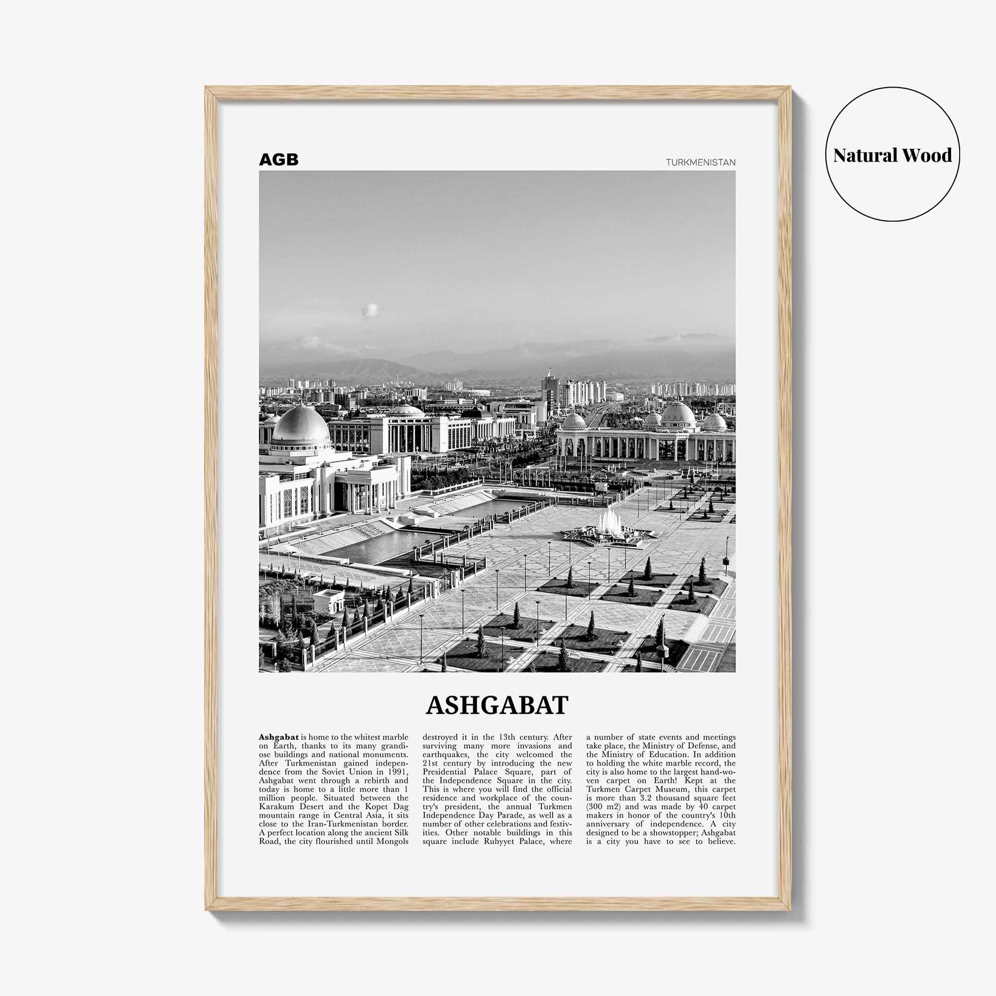 Ashgabat Print Black and White, Ashgabat Wall Art, Ashgabat Poster, Ashgabat Photo, Ashgabat Wall Décor, Turkmenistan, Aşgabat, Ашхабад,