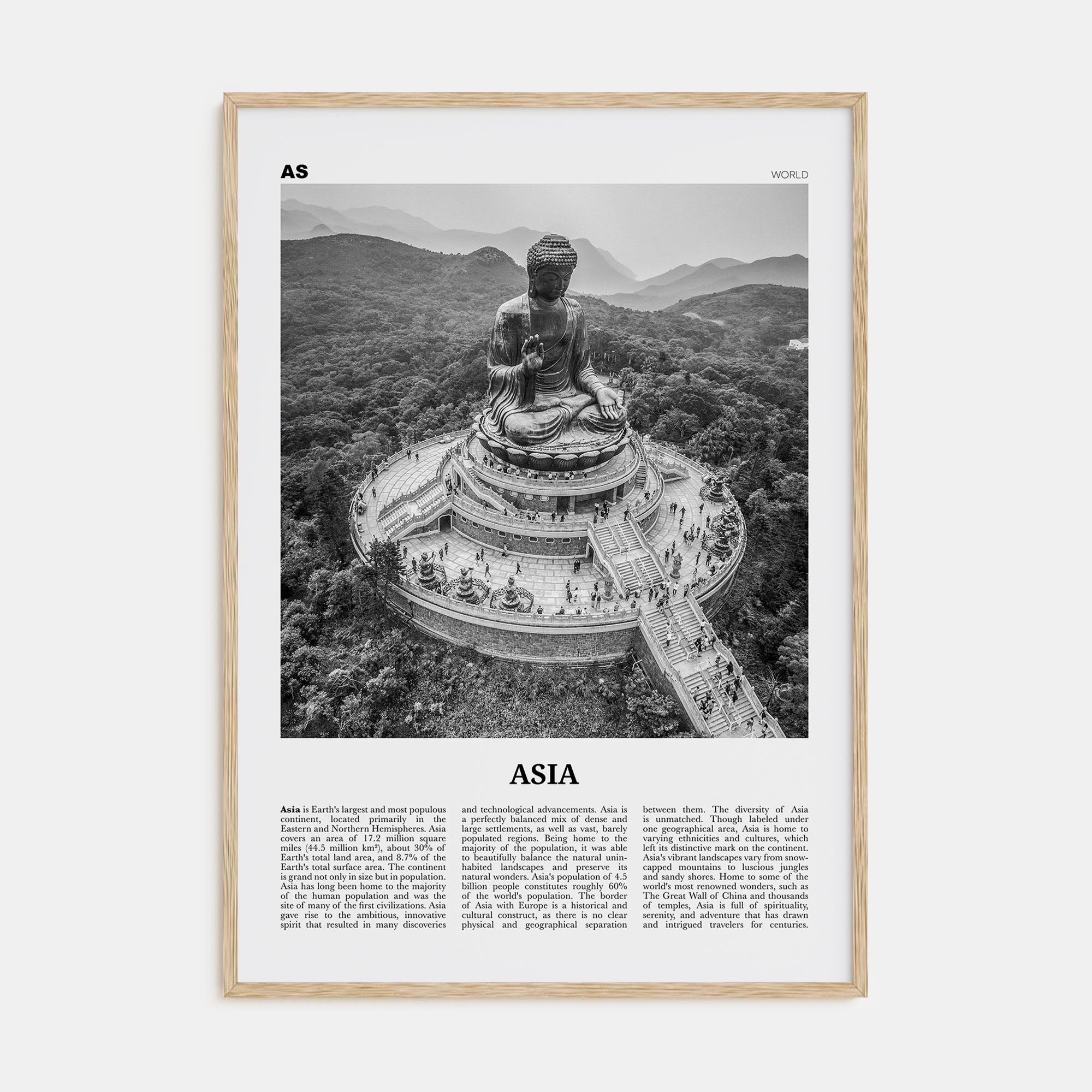 Asia Travel B&W Poster