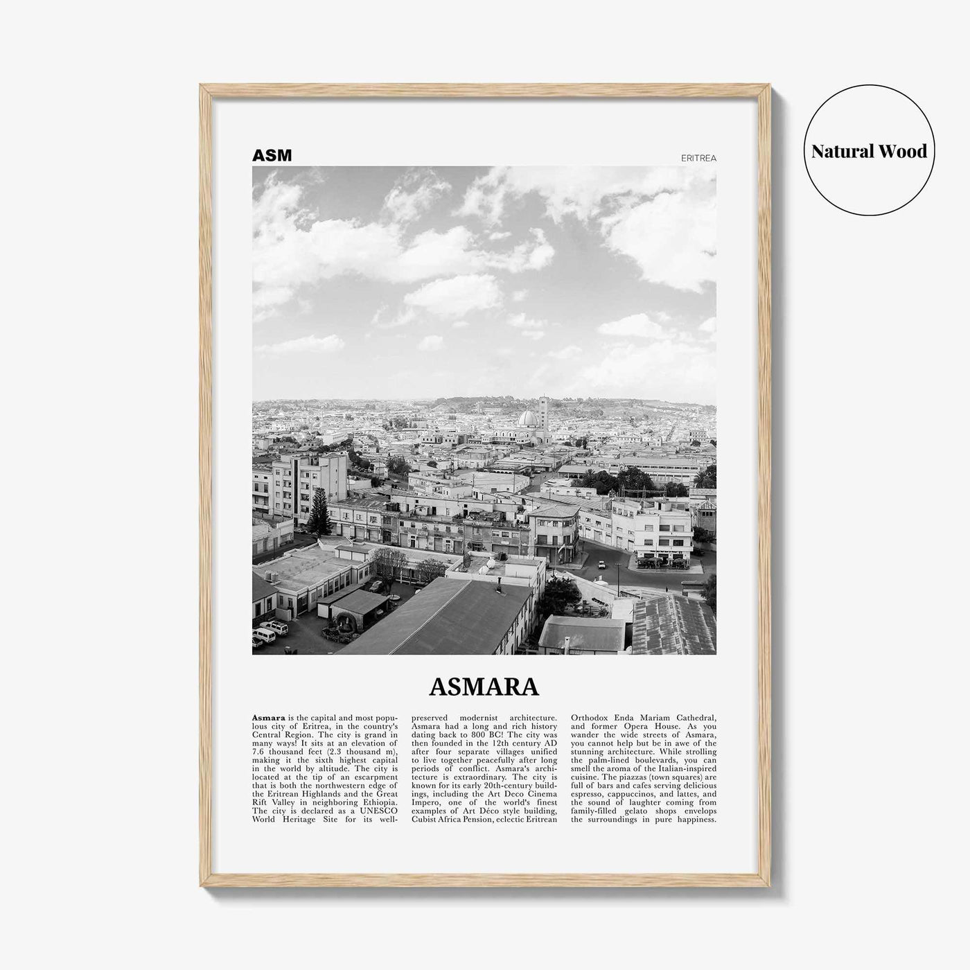 Asmara Print Black and White, Asmara Wall Art, Asmara Poster, Asmara Photo, Asmara Wall Décor, ኣስመራ, Eritrea, Asmera