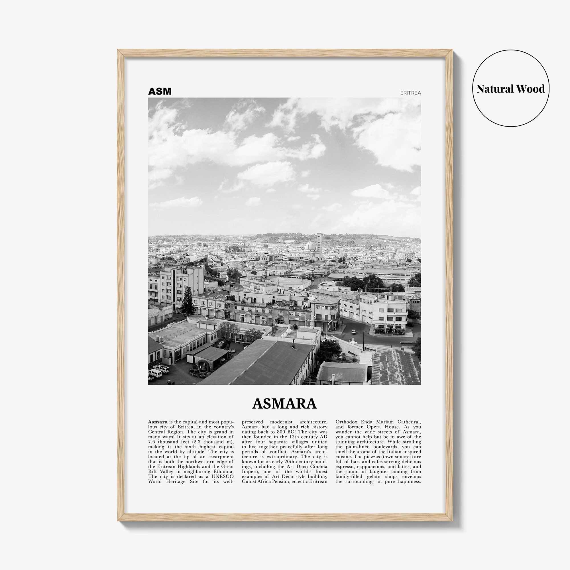 Asmara Print Black and White, Asmara Wall Art, Asmara Poster, Asmara Photo, Asmara Wall Décor, ኣስመራ, Eritrea, Asmera
