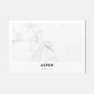 Aspen Map Landscape Poster