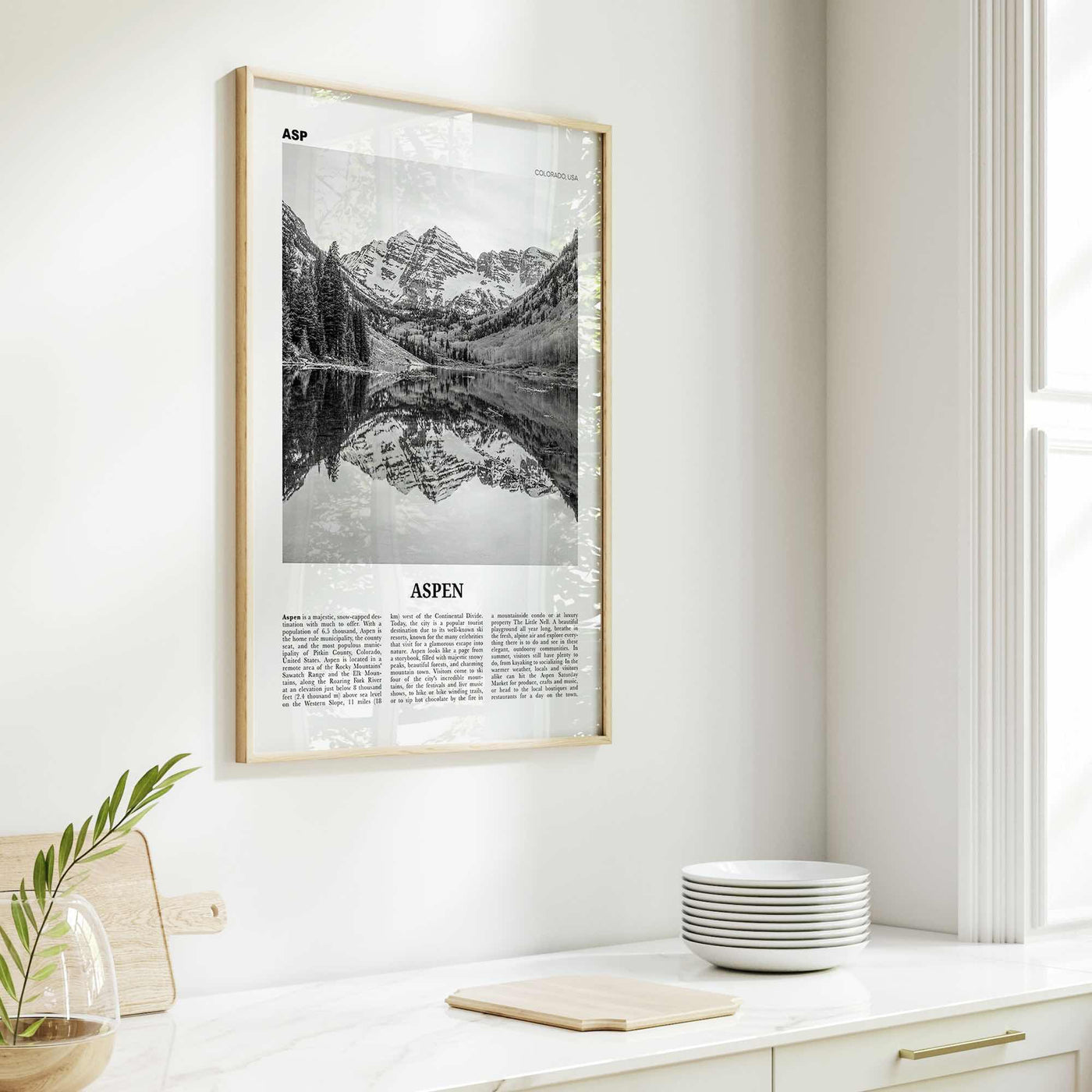 Aspen Print Black and White, Aspen Wall Art, Aspen Poster, Aspen Photo, Aspen Wall Decor, Colorado, USA, United States, North America