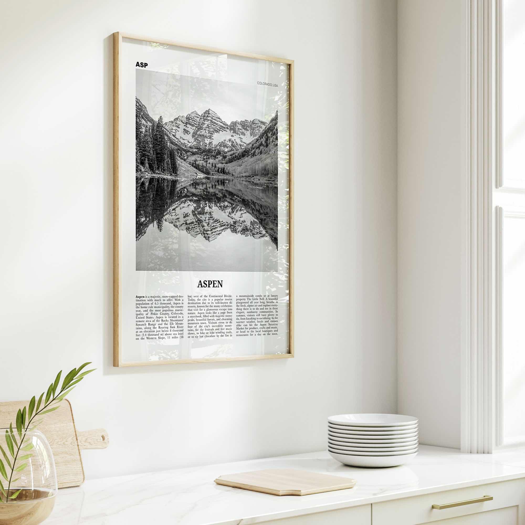 Aspen Print Black and White, Aspen Wall Art, Aspen Poster, Aspen Photo, Aspen Wall Decor, Colorado, USA, United States, North America