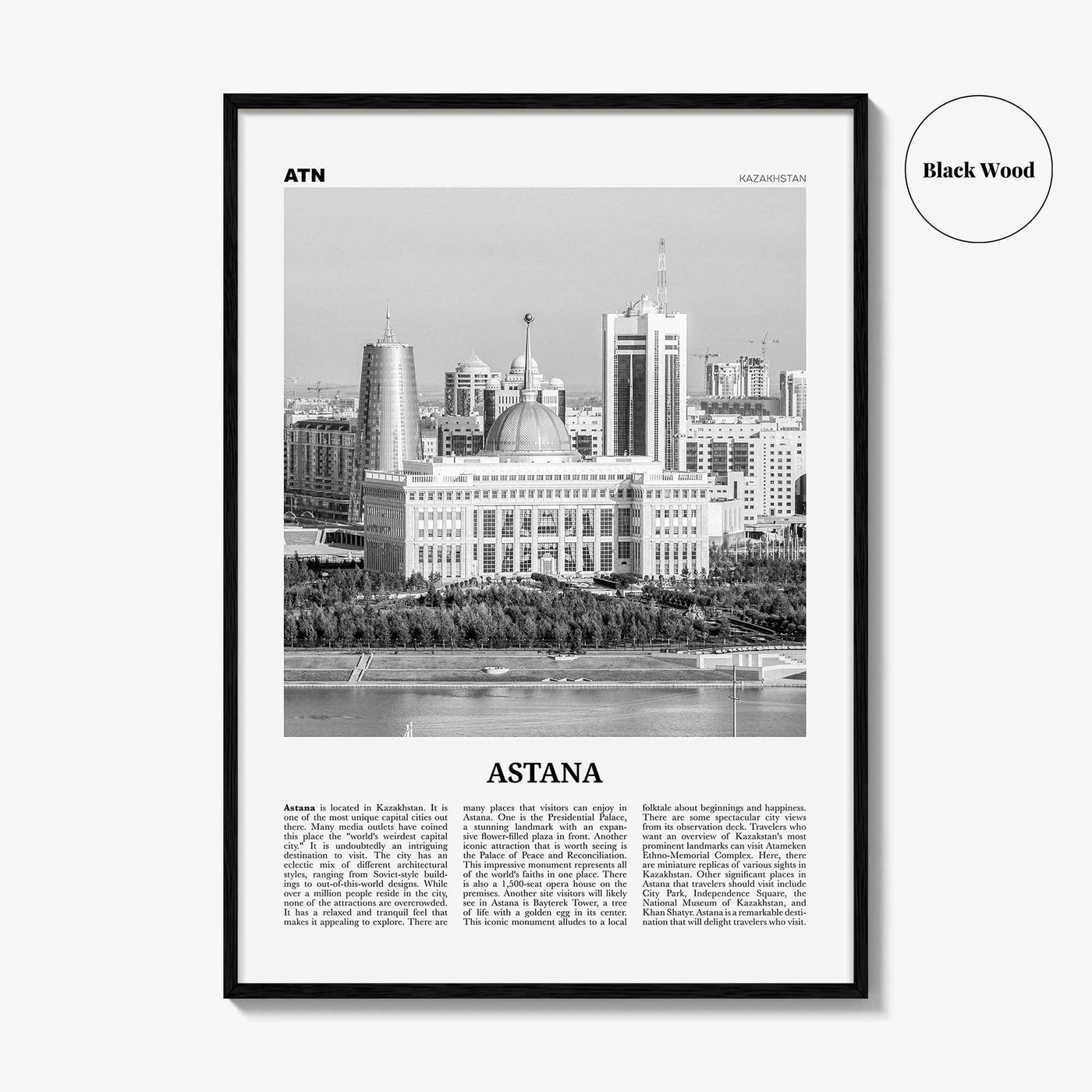 Astana Print Black and White, Astana Wall Art, Astana Poster, Astana Photo, Astana Décor, Nur-Sultan, Нұр-Сұлтан, Nūr-Sūltan, Kazakhstan