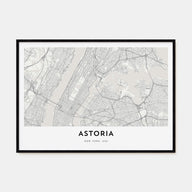 Astoria, New York Map Landscape Poster