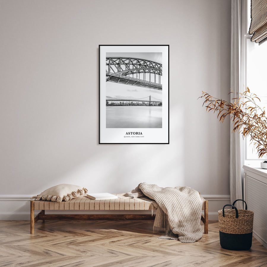 Astoria, New York Portrait B&W Poster