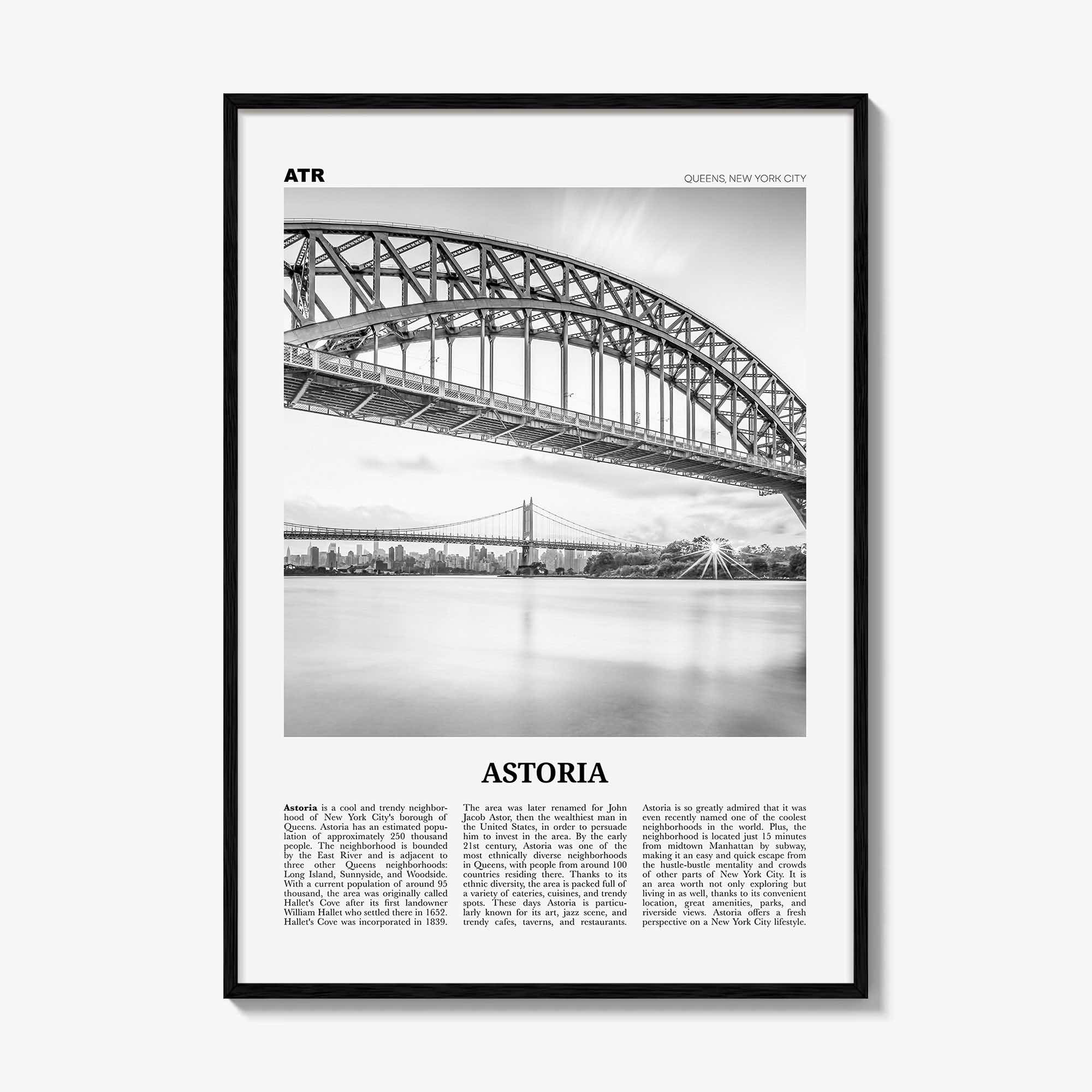 Astoria Print Black and White New York, Astoria Wall Art, Astoria Poster, Astoria Photo, Astoria Decor, New York, United States