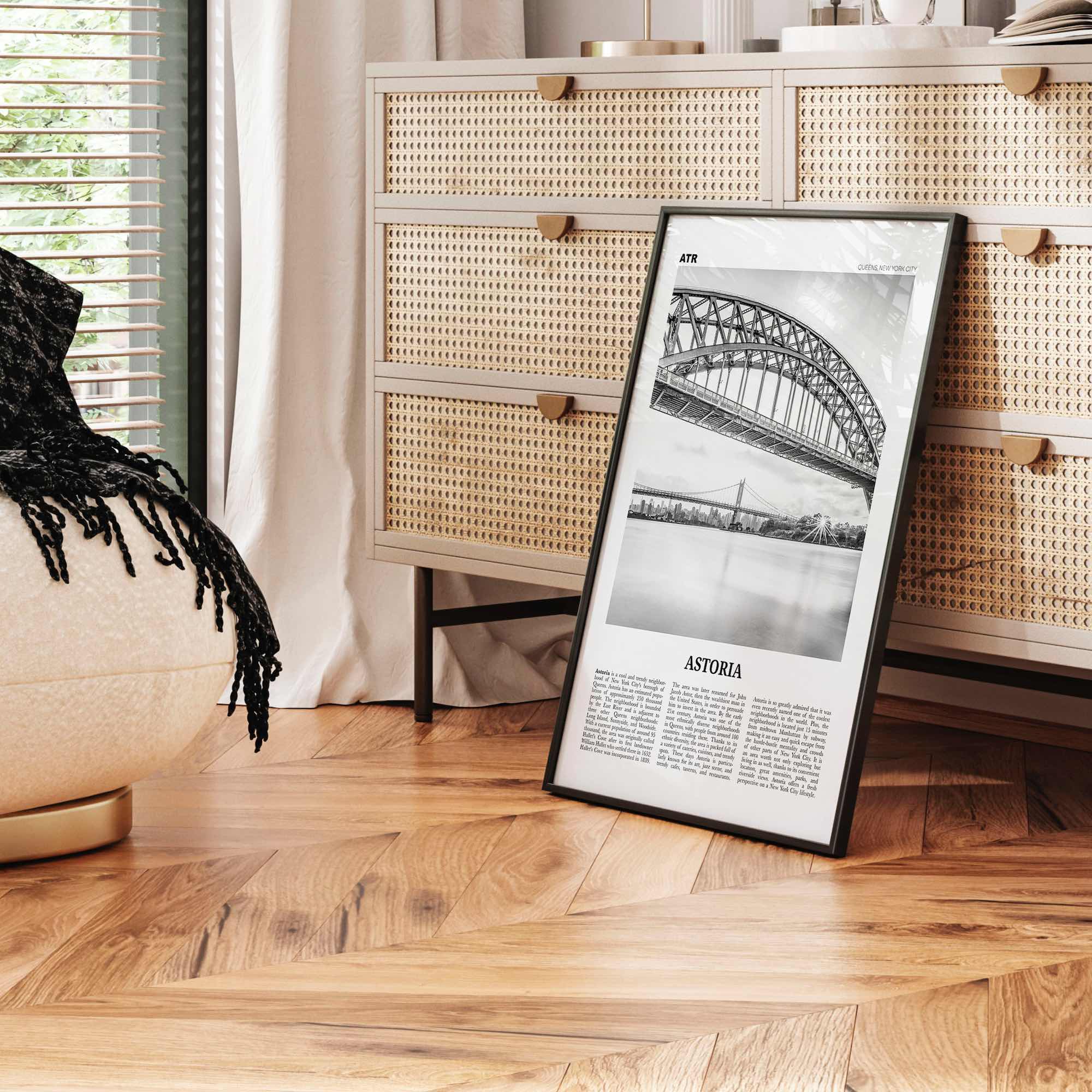 Astoria Print Black and White New York, Astoria Wall Art, Astoria Poster, Astoria Photo, Astoria Decor, New York, United States