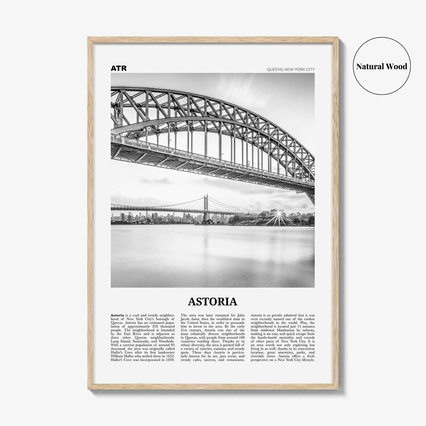 Astoria Print Black and White New York, Astoria Wall Art, Astoria Poster, Astoria Photo, Astoria Decor, New York, United States