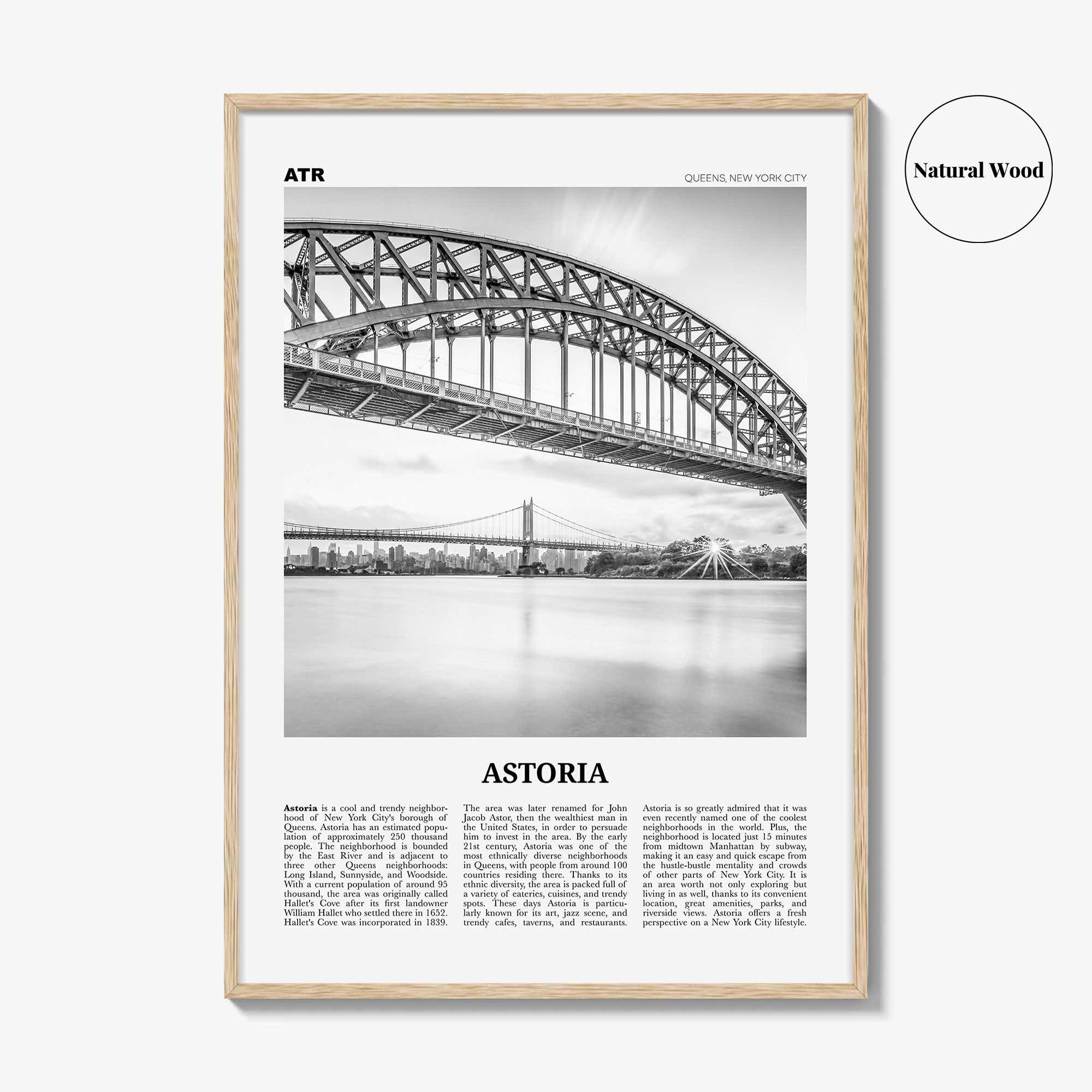 Astoria Print Black and White New York, Astoria Wall Art, Astoria Poster, Astoria Photo, Astoria Decor, New York, United States
